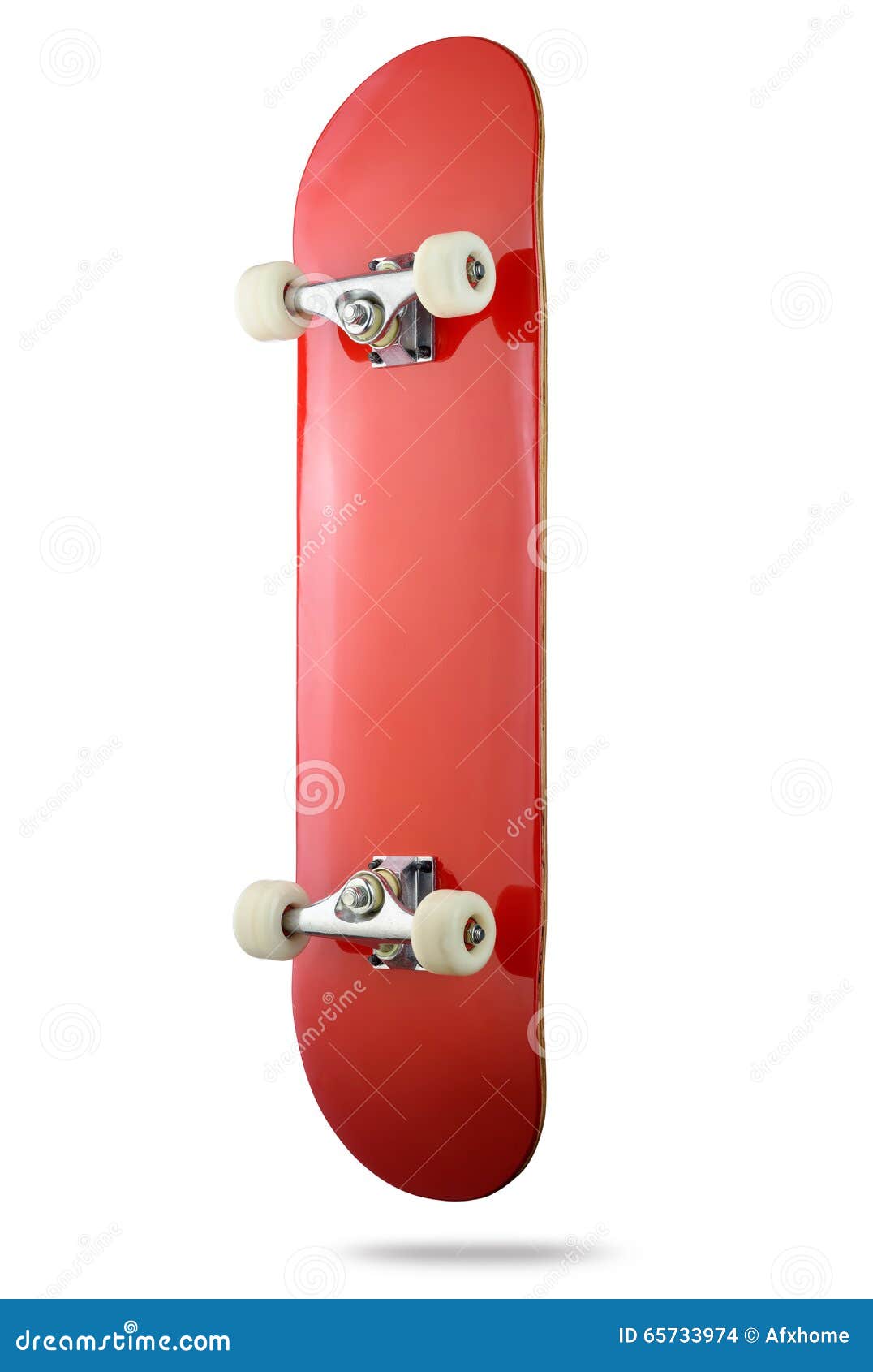 Red Skateboard Deck on White Background, Isolated Path Included Stock Illustration