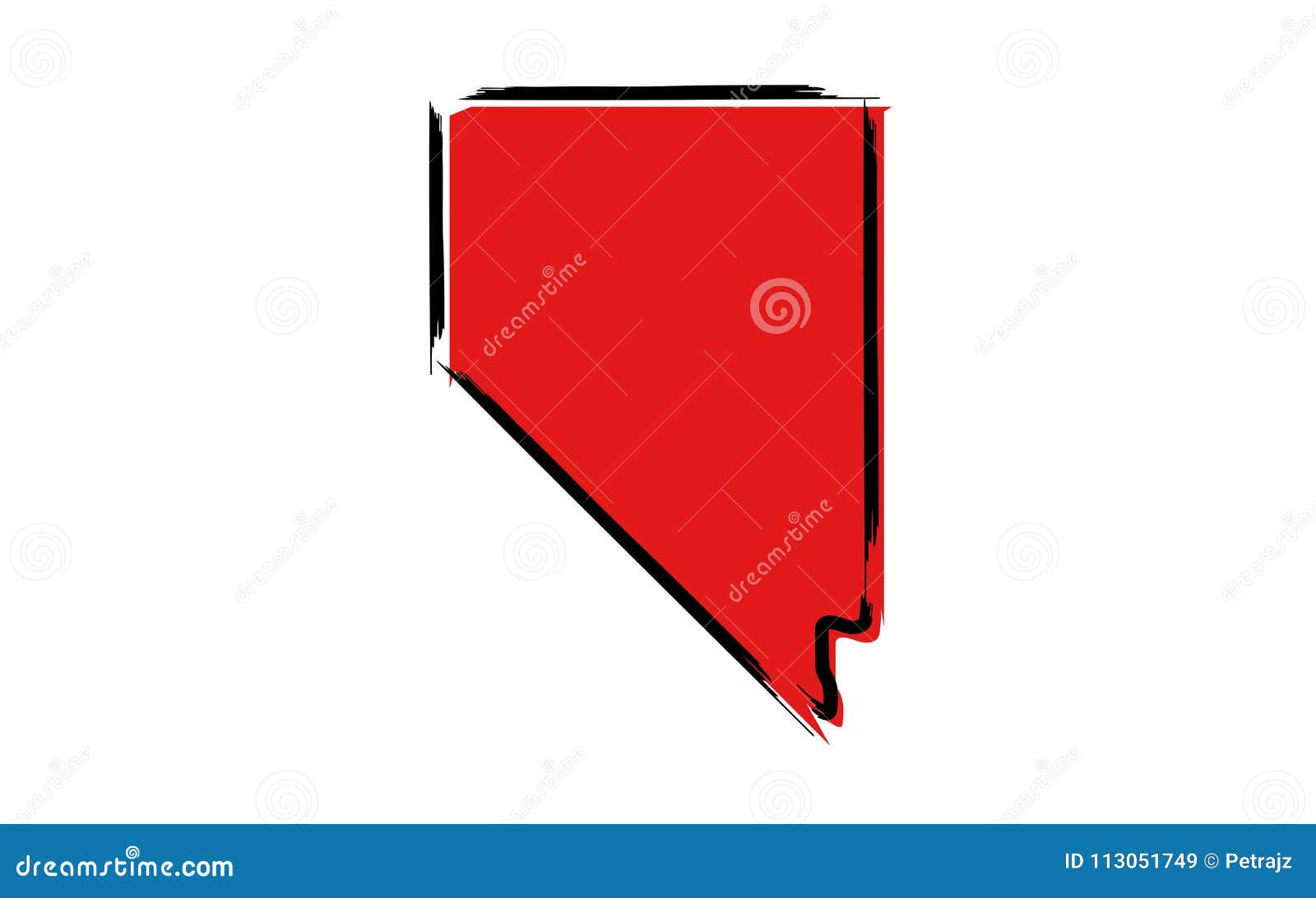 red sketch map of nevada