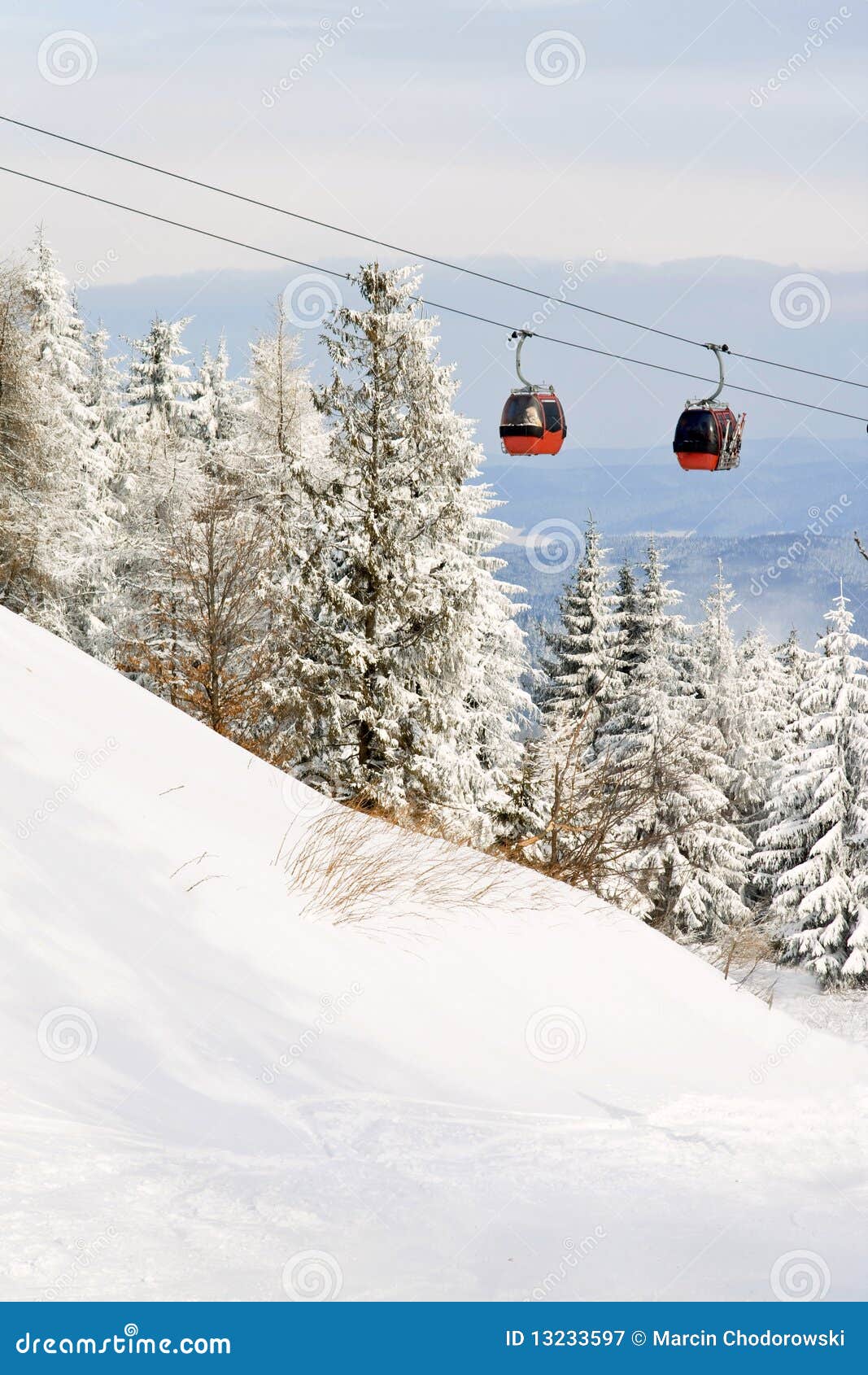 Red Ski Gondola. Royalty Free Stock Photography - Image: 13233597