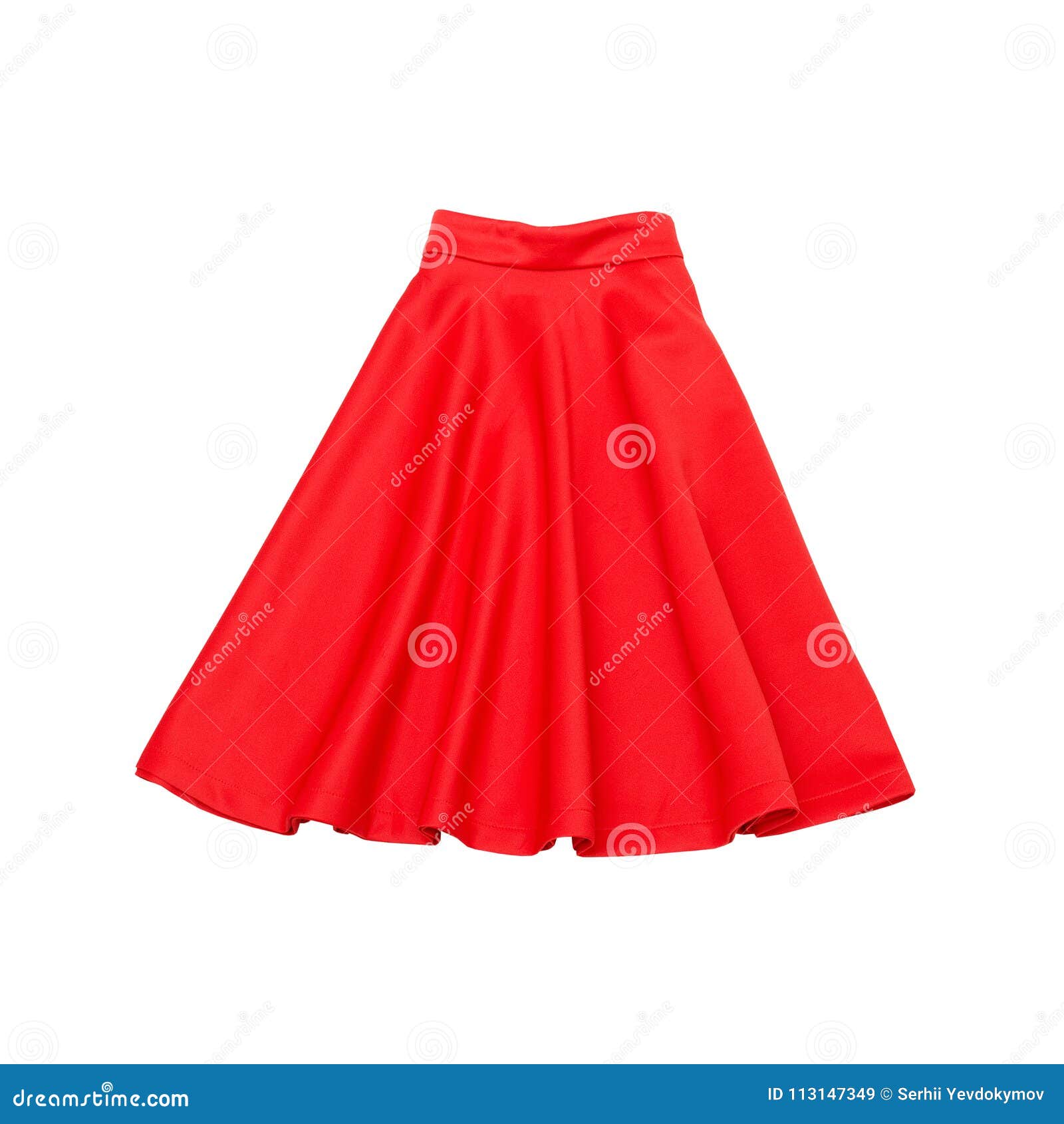 red skirt. fashionable concept. . white background
