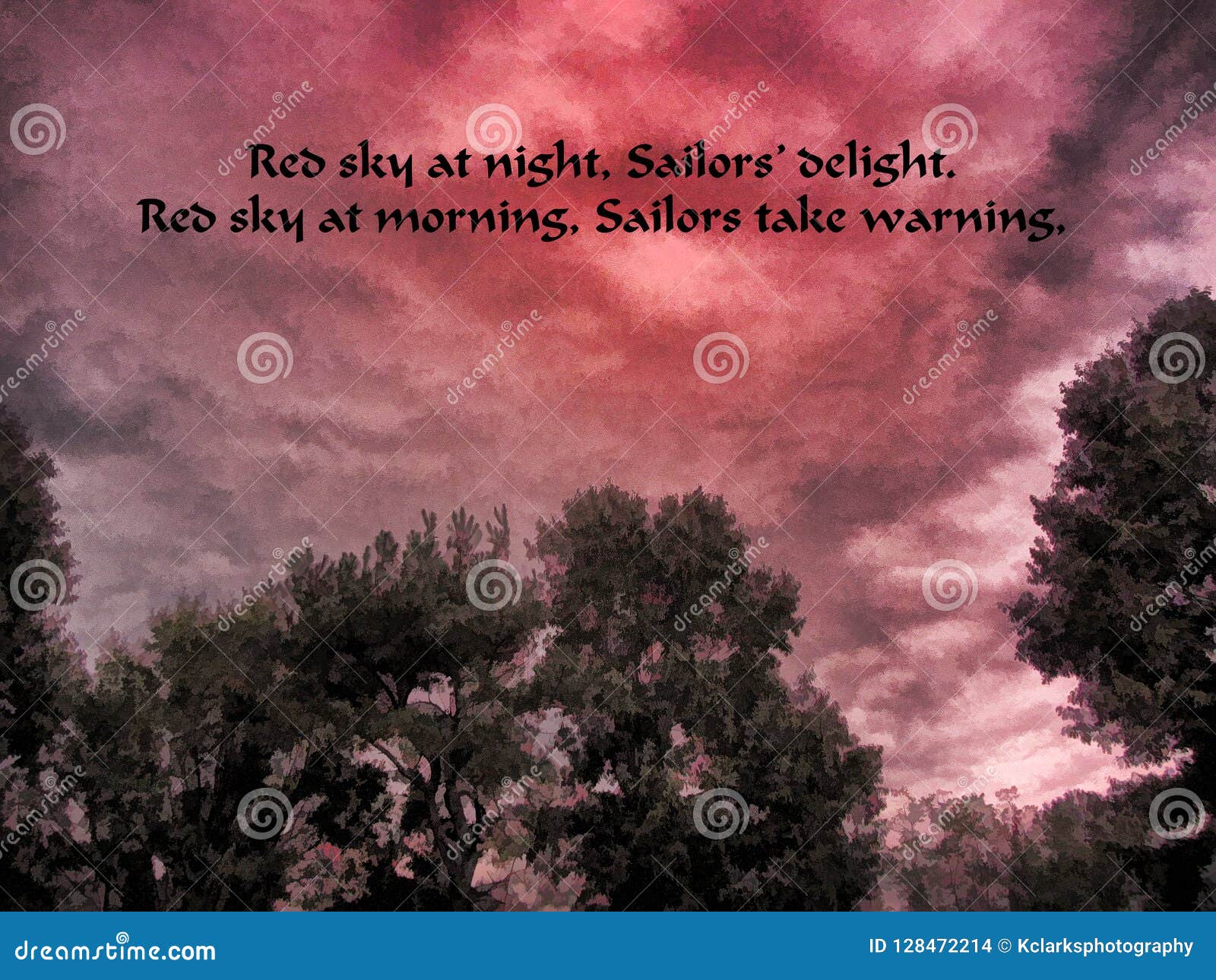 Moden hævn Arthur Conan Doyle Red Sky at Night Sailors` Delight Stock Photo - Image of digitally, green:  128472214