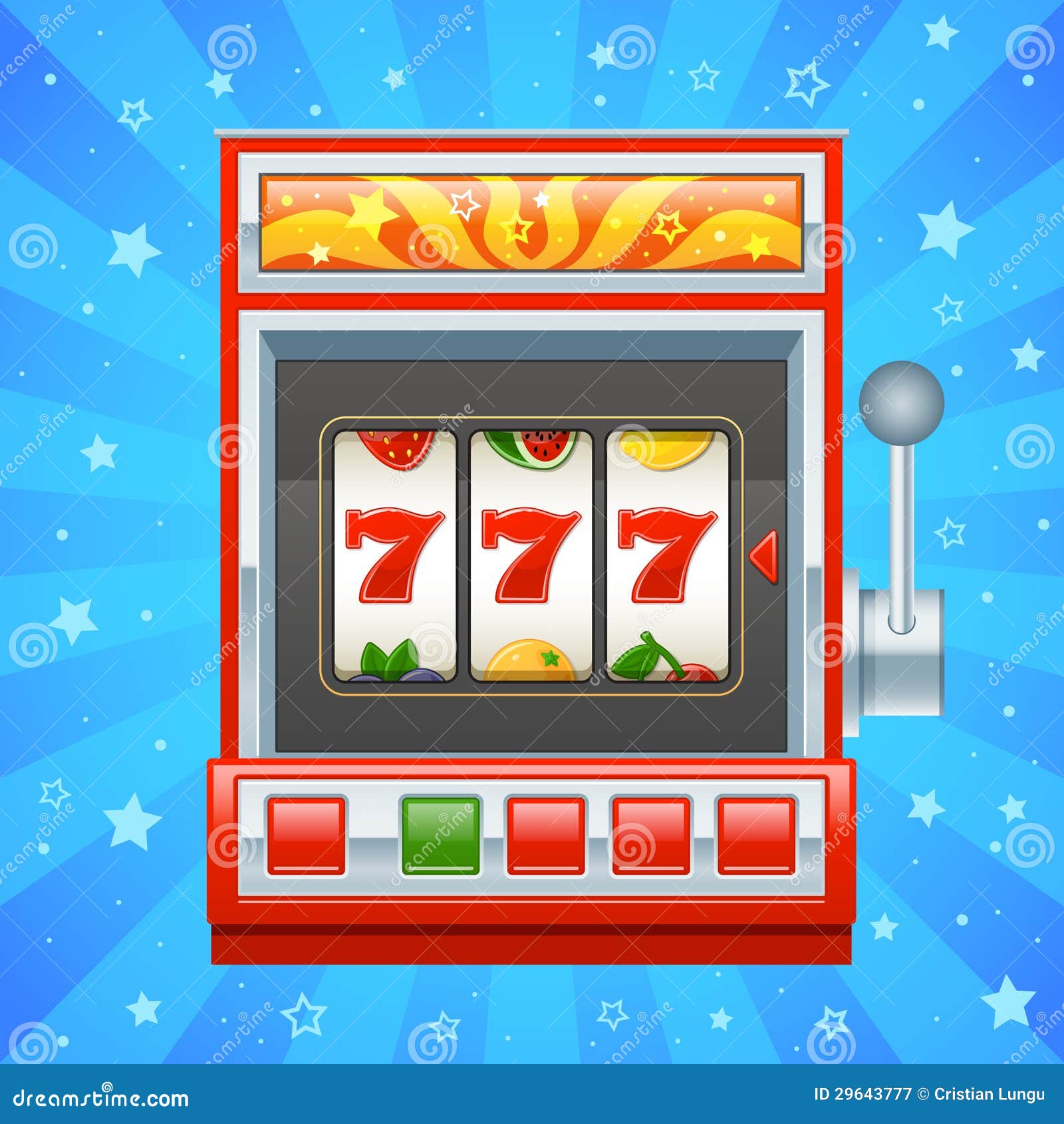 Red slot machine stock vector. Illustration of pursuit 29643777