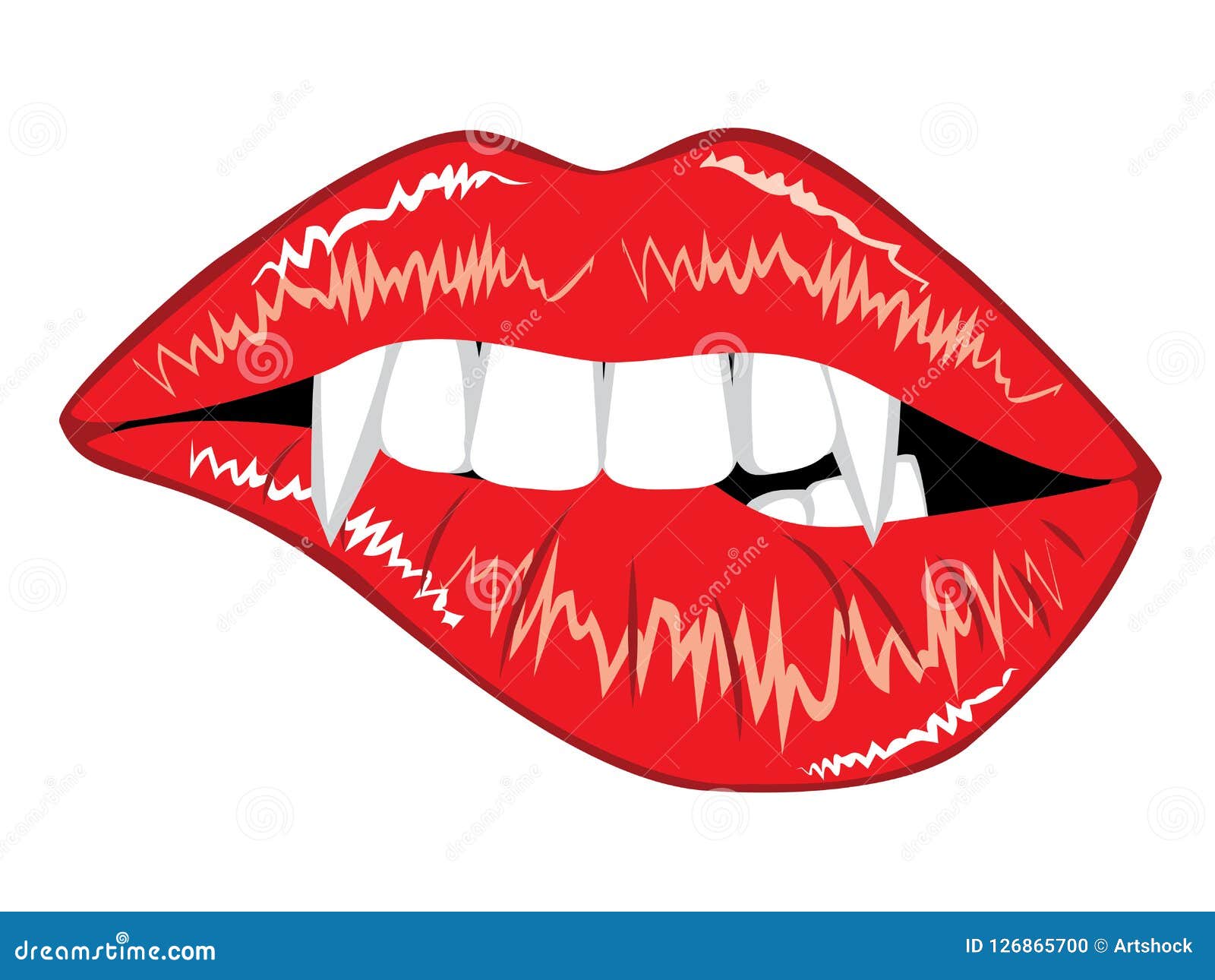 Glamour vampire lips stock vector. Illustration of evil 126865700
