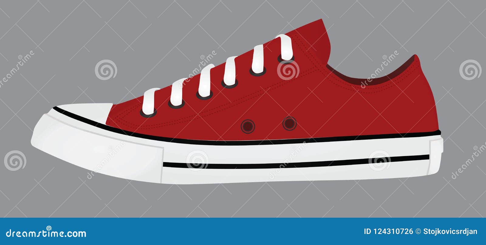 Red Sneaker View Stock Vector - Illustration of bright, concept: 124310726