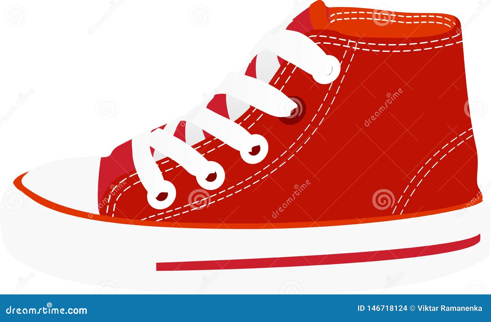 Red Sneaker Shoe Vector Image Stock Vector - Illustration of foot ...