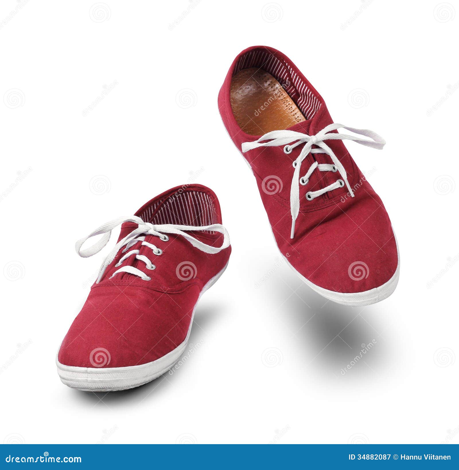 Red Sneakers Dancing Isolated Stock Image - Image of fitness, fabric ...