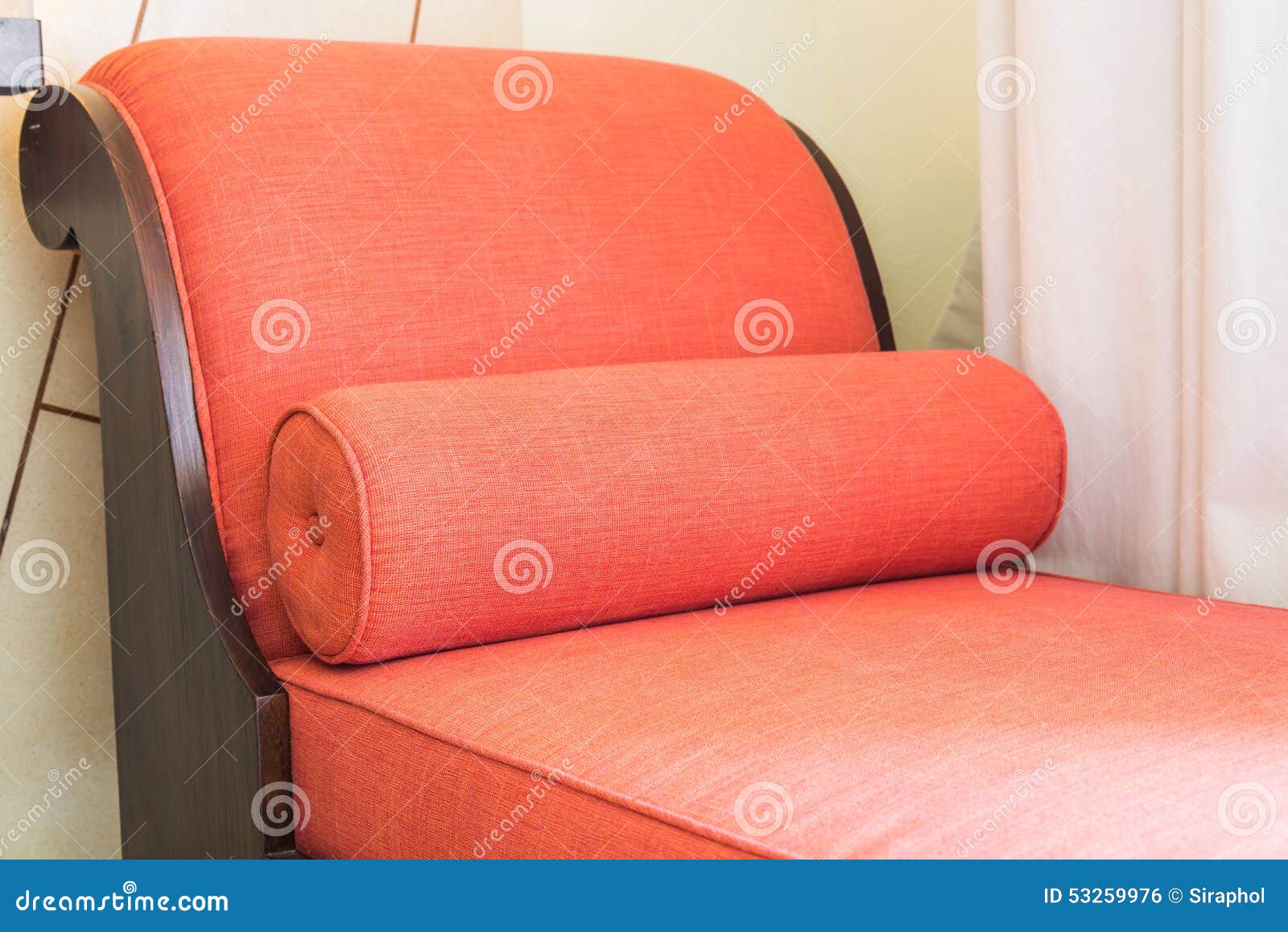 Red sofa bed stock photo. Image of store, room, interior 53259976
