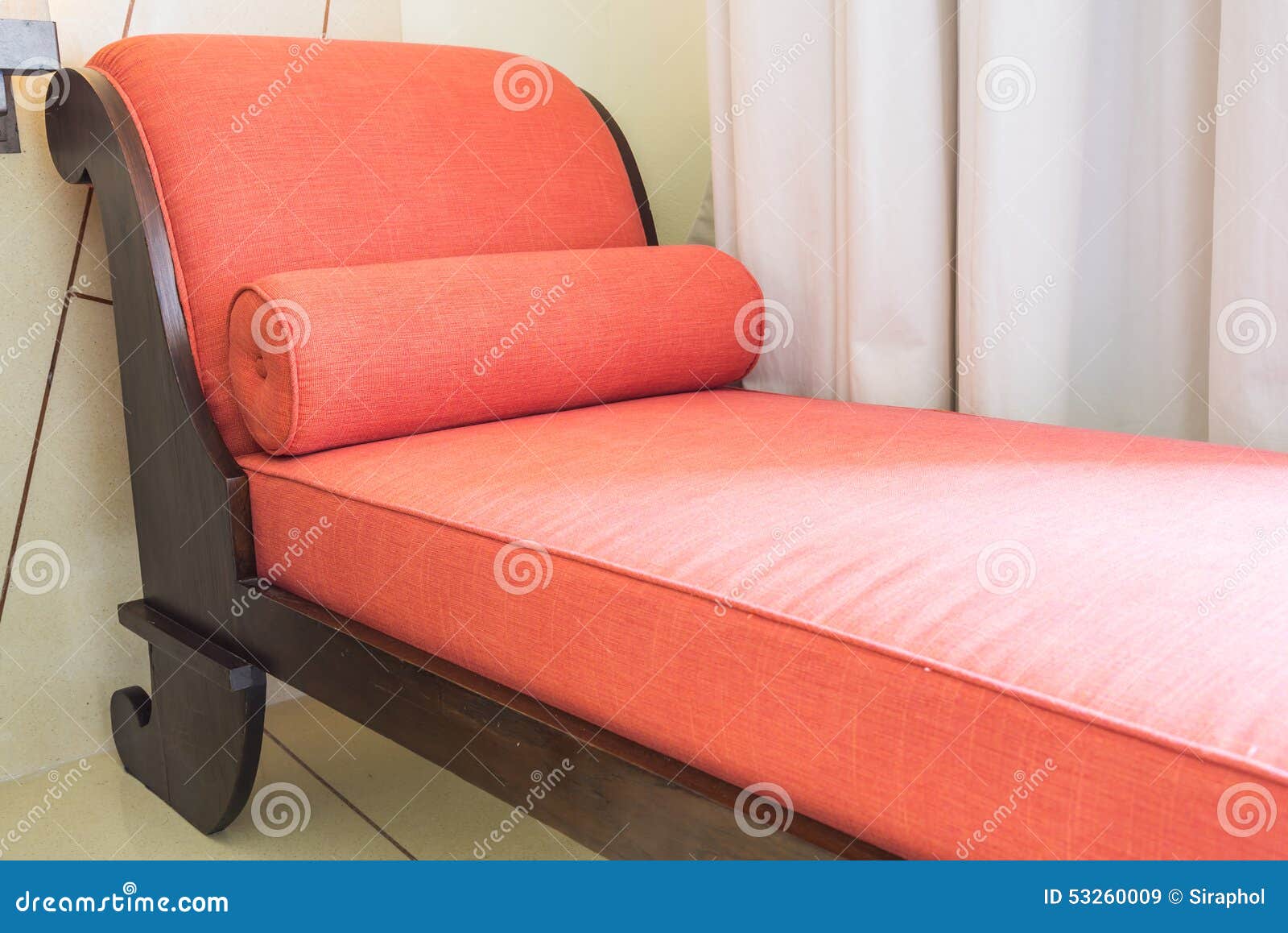 Red sofa bed stock image. Image of chair, background 53260009