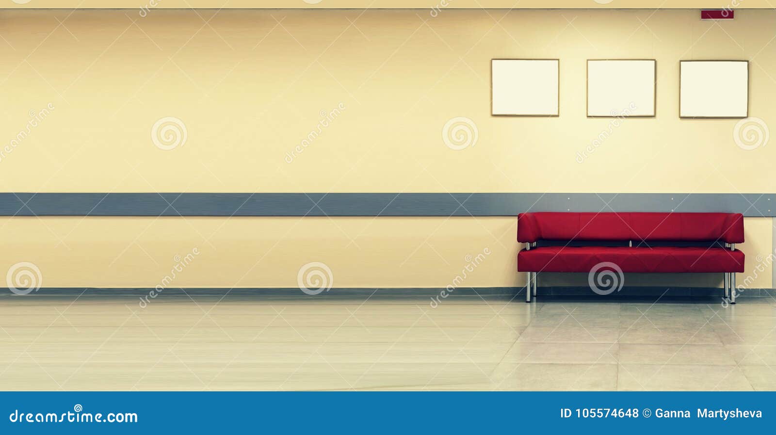 Style Minimalism Red Sofa Interior Design Office Empty