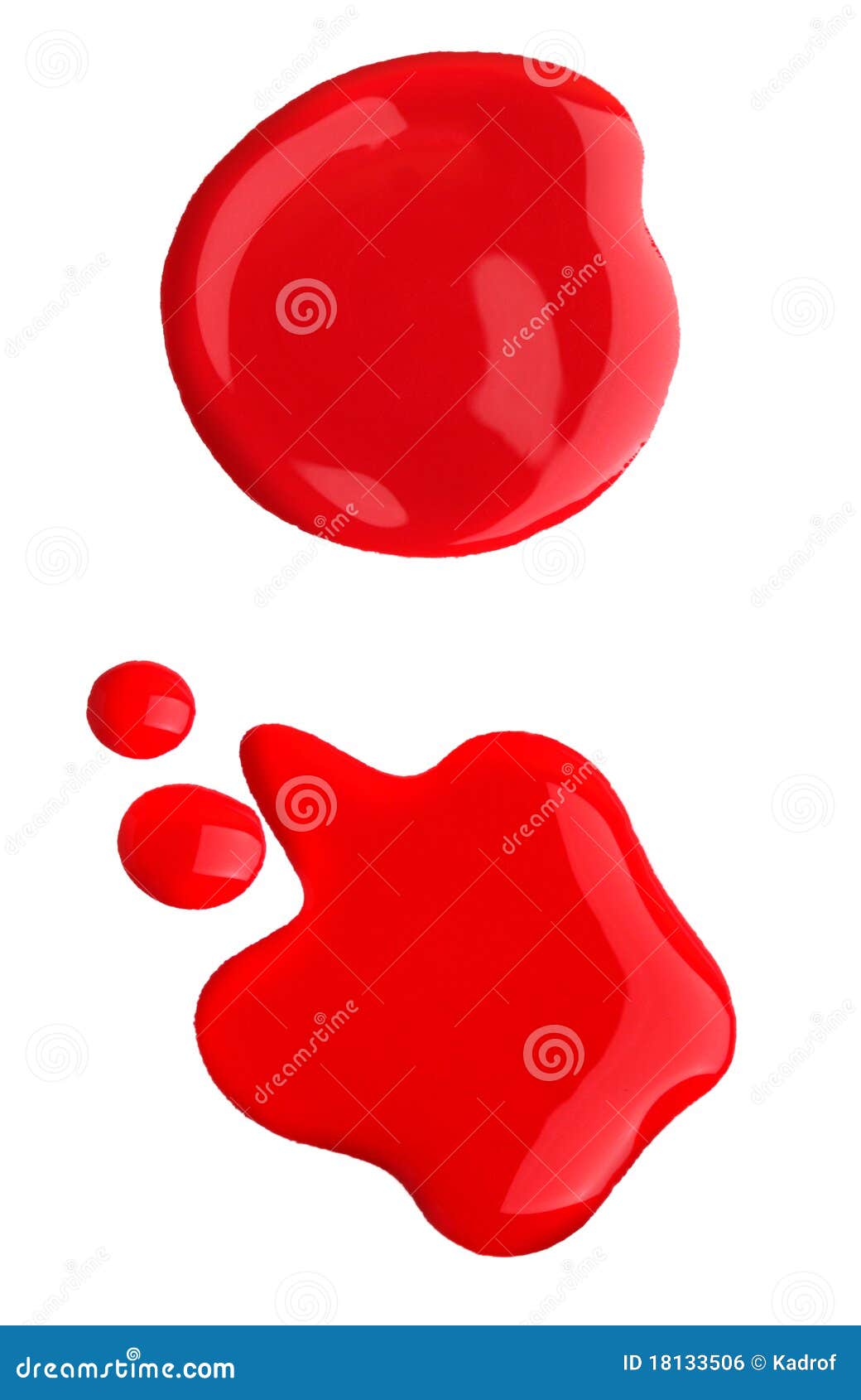 red spilled nailpolish sample