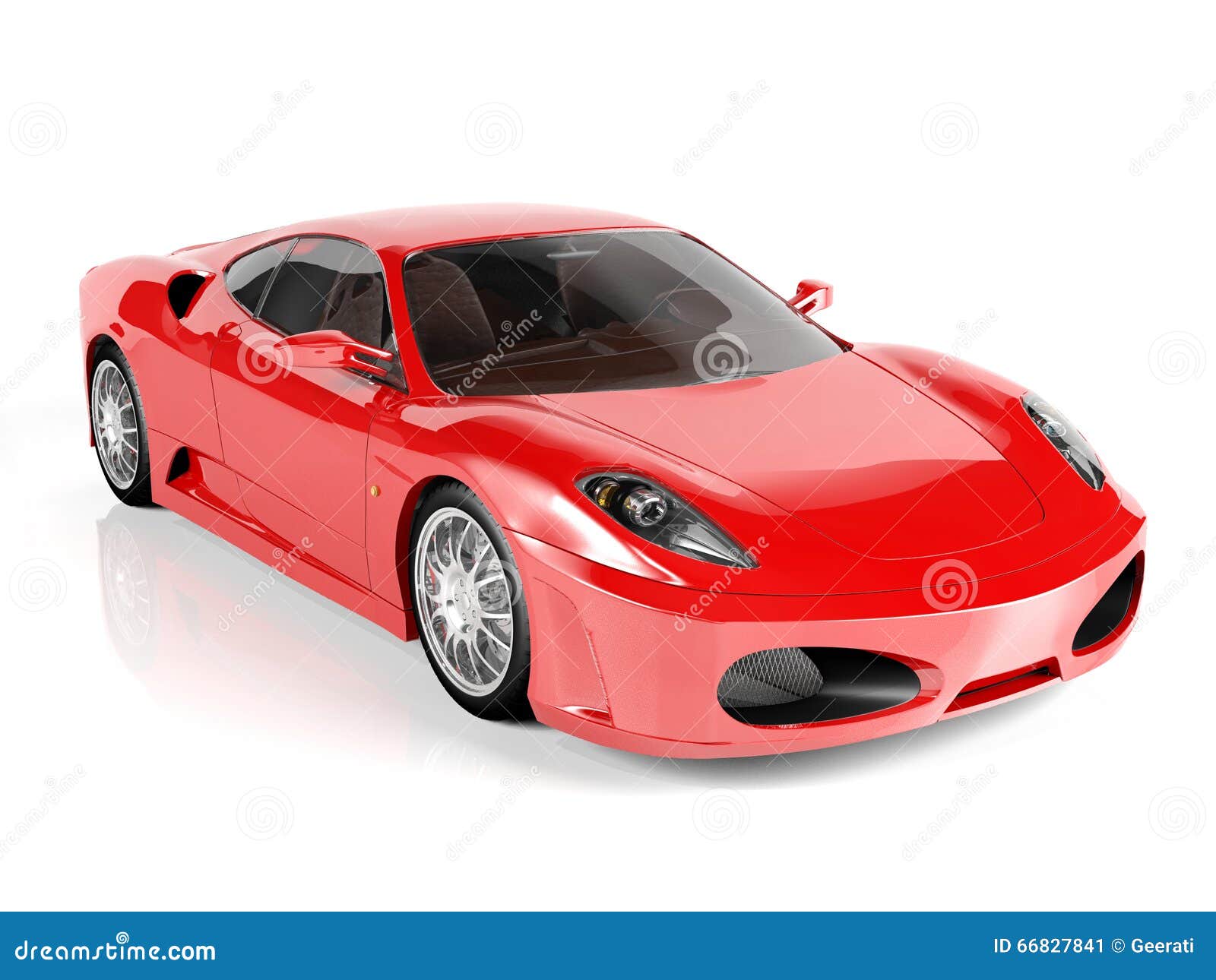 Red Sport Car on White Background Stock Image Image of parts, motor