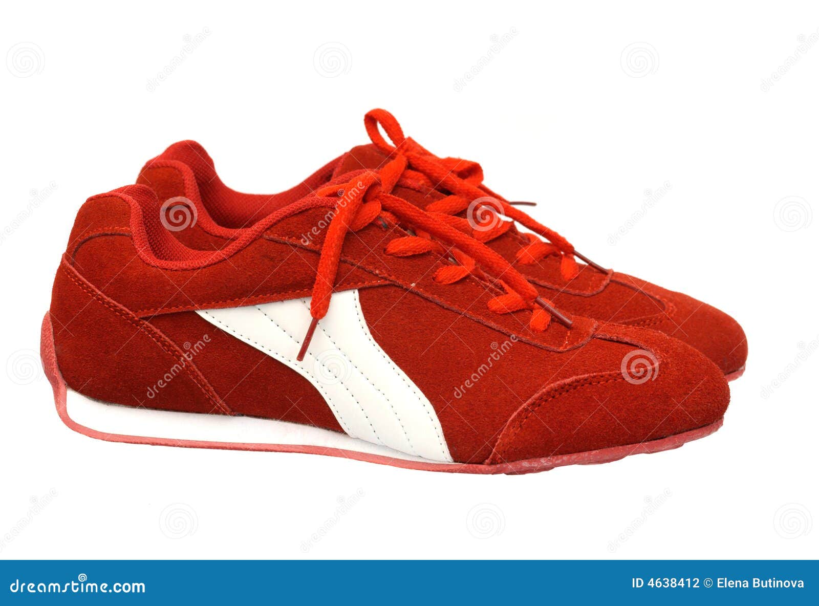 full red sports shoes