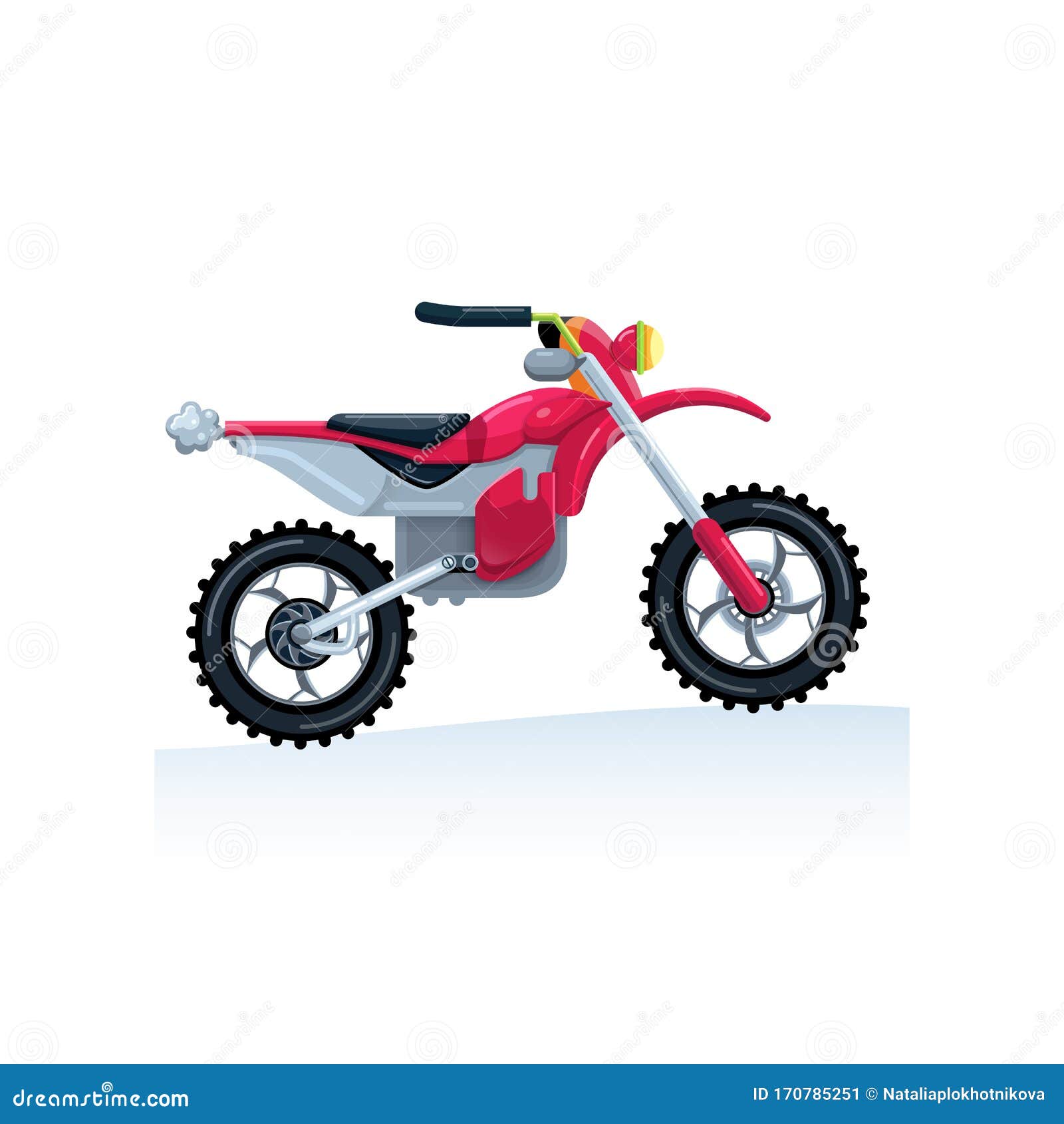 A Red Sports Bike is Drawn in a Flat Style on a White Background. Cartoon  Stock Illustration - Illustration of motocross, motor: 170785251