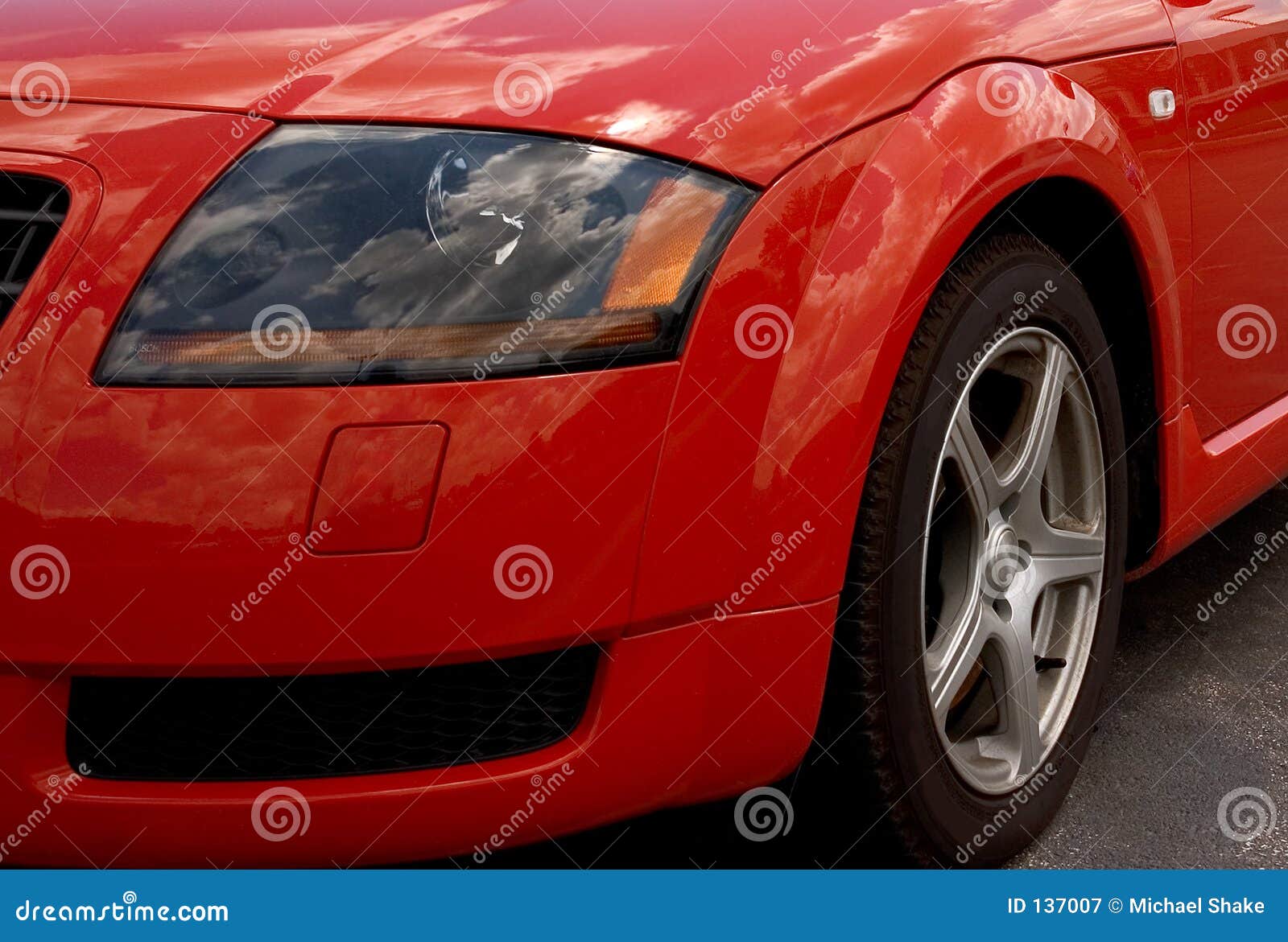 Red Sports car Headlamp. stock image. Image of sports, design 137007