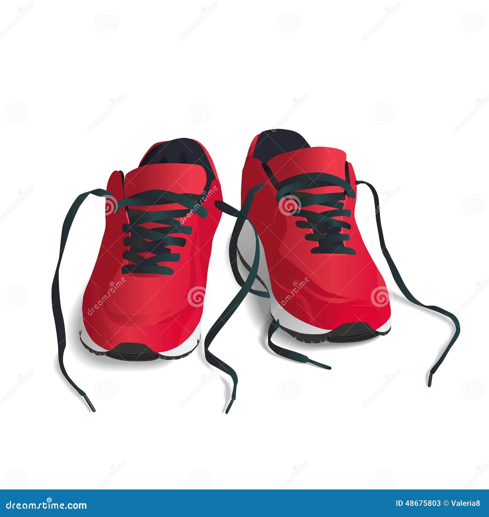 Red, Sports Shoes - Vector Illustration Stock Illustration