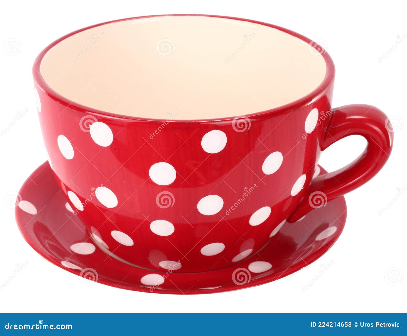 Red Spotted Bowl with White Spots Stock Photo Image of lovely