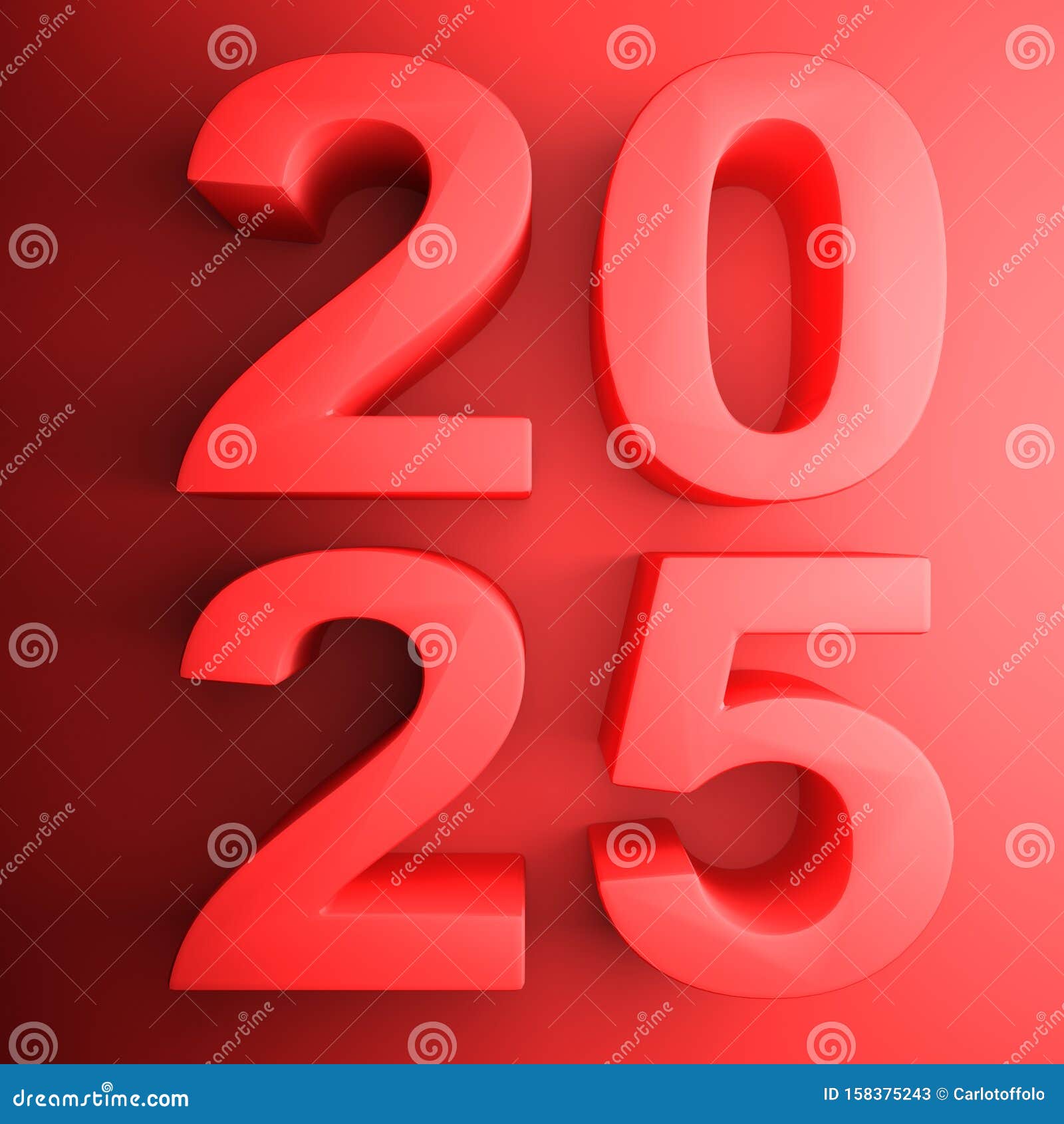 2025 Red Square Icon 3D Rendering Illustration Stock Illustration