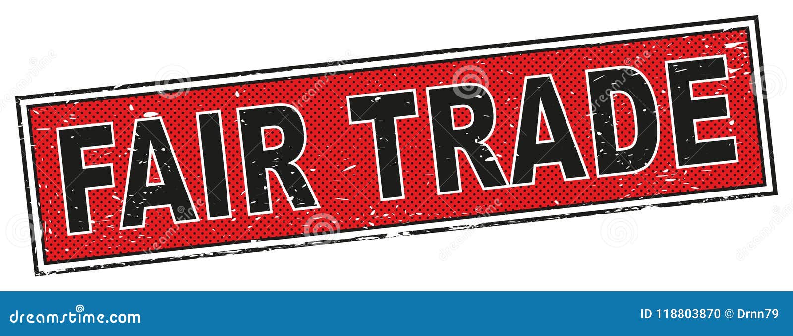 fair trade red square rosd sign rubber stamp web icon badge