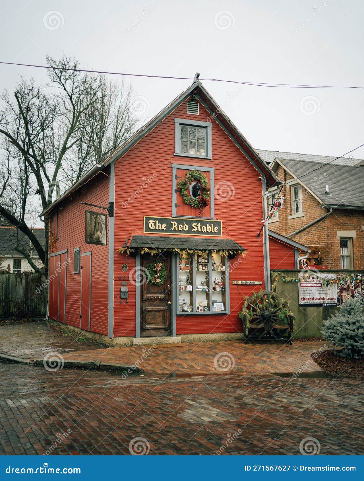 The Red Stable in German Village, Columbus, Ohio Editorial Photography Image of cobblestone