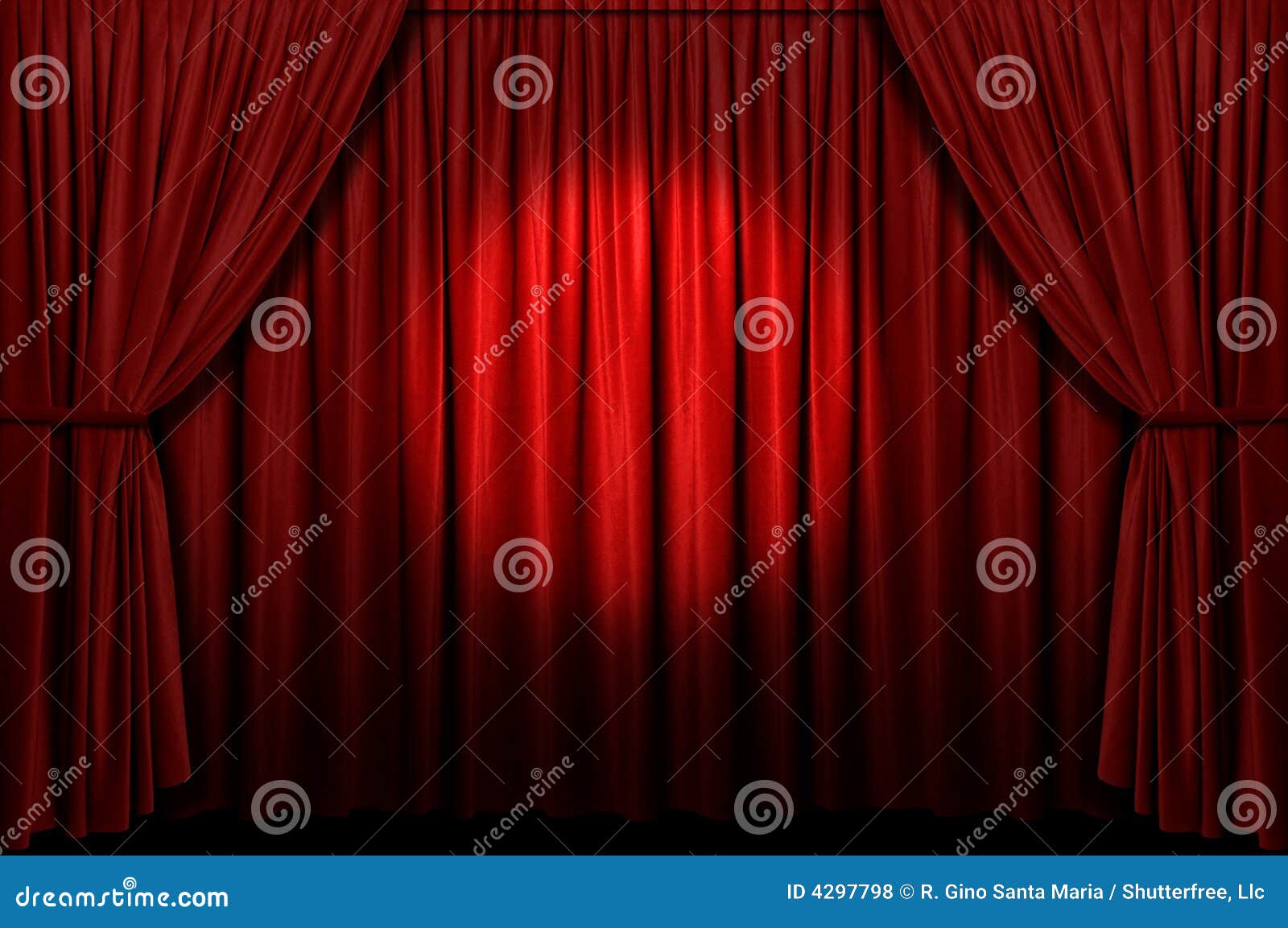 Red Stage Curtain with Spotlight Stock Photo Image of curtain, front 4297798