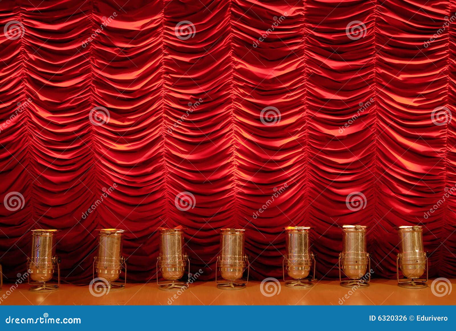 Red Stage Curtain with Spotlights Stock Photo Image of event, fabric