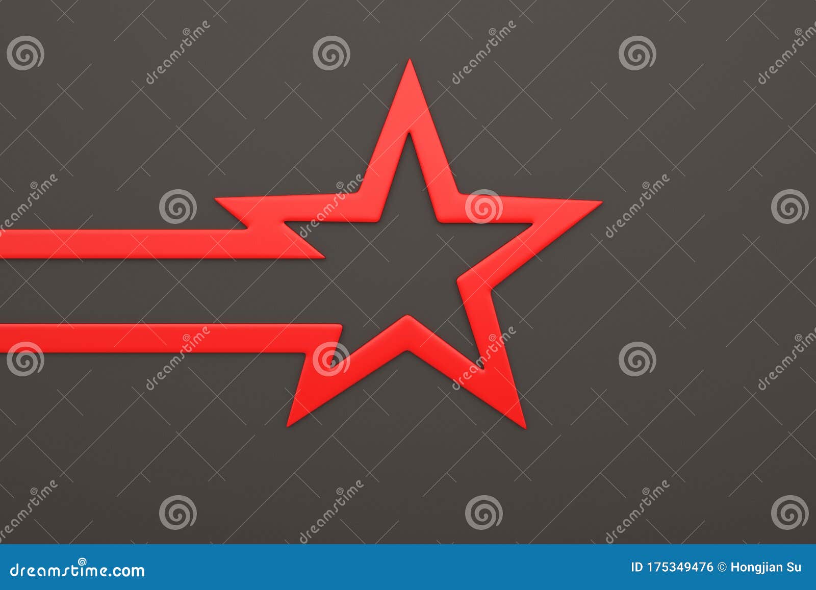 Red Star on Black Background. 3D Illustration Stock Illustration ...