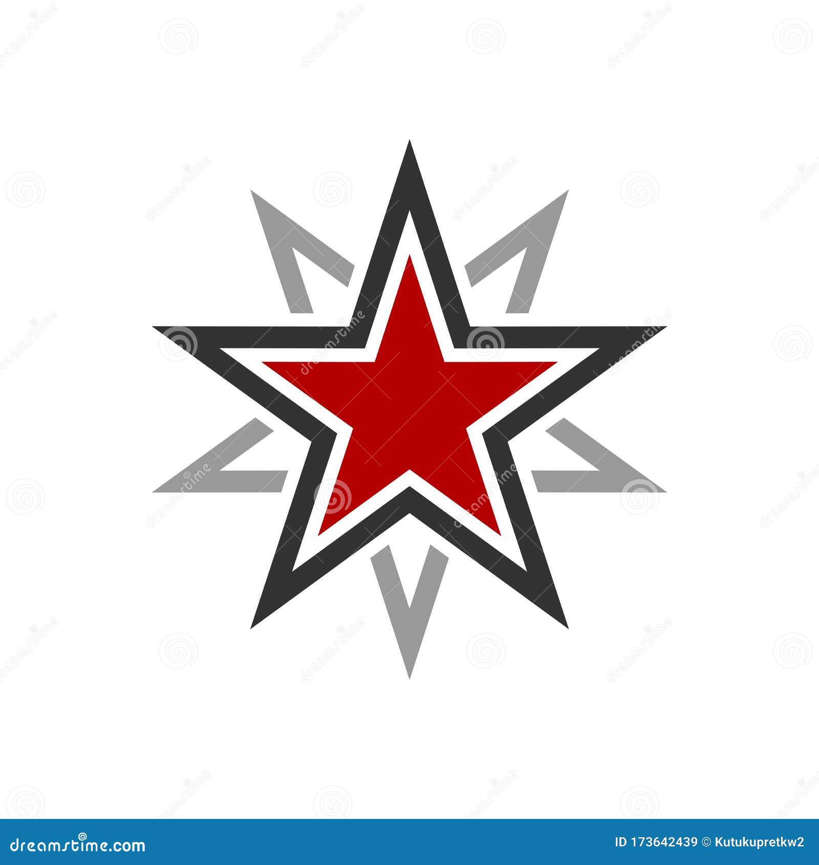 Red Star Ornamental Logo Template Illustration Design EPS 10 Stock