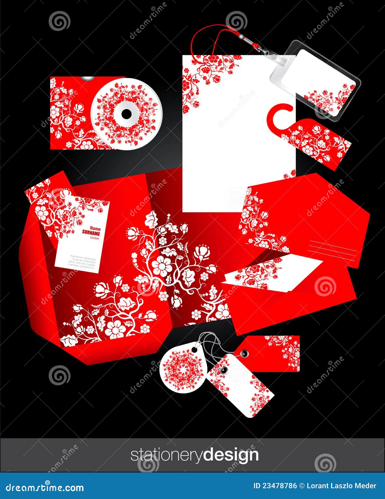 Red Stationery Set Design Royalty Free Stock Image Image 23478786