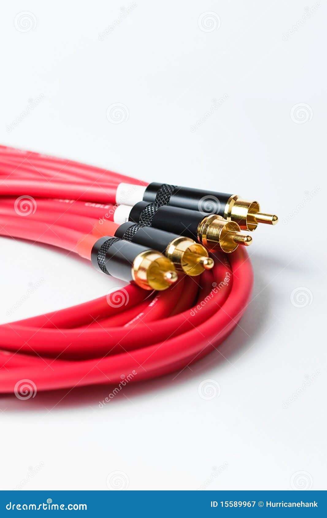 Red Stereo RCA Audio Cables Stock Image Image of wire, electronics