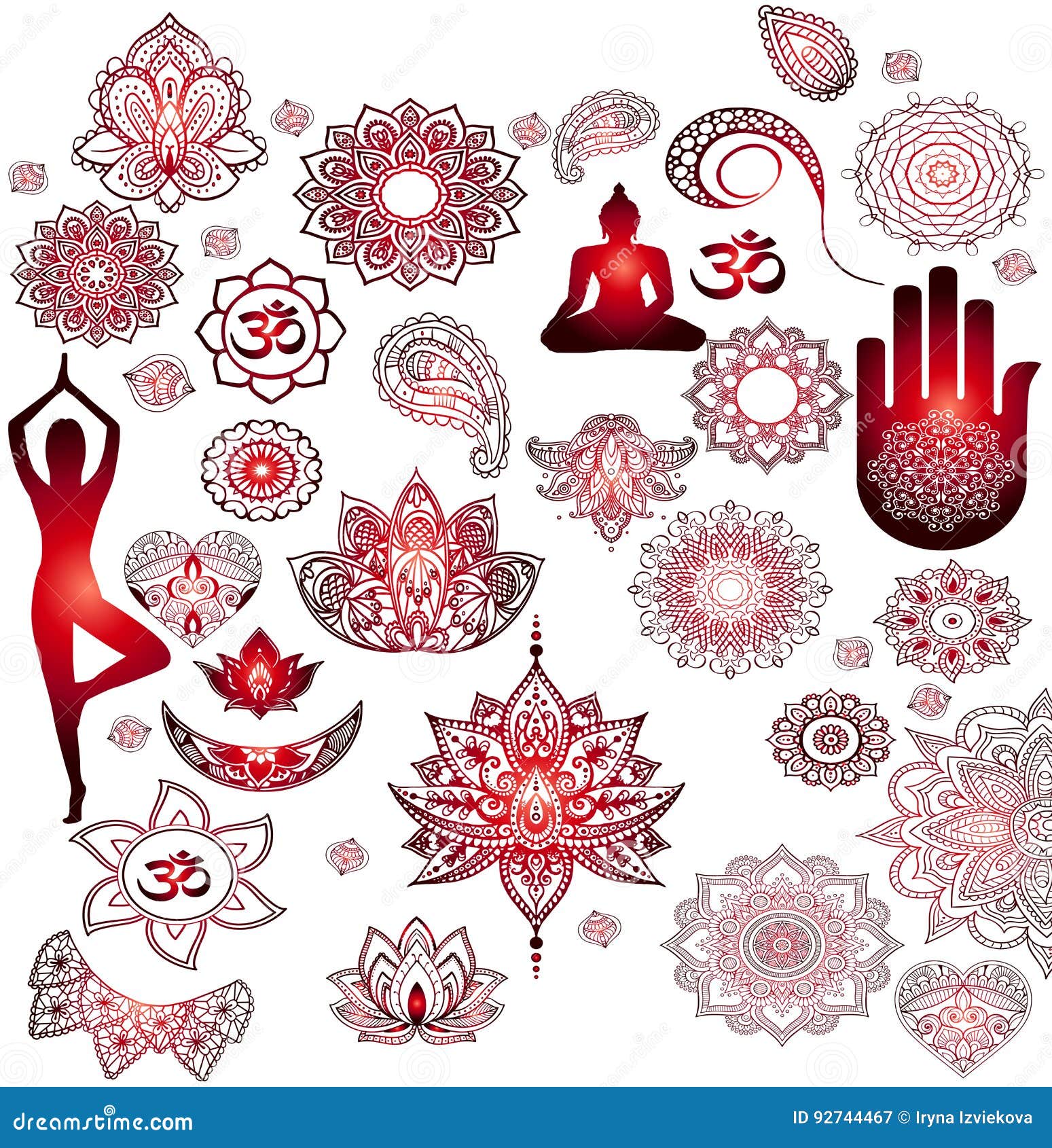 Download Red Stickers - Buddhism, Buddha, Mandala Stock Vector ...