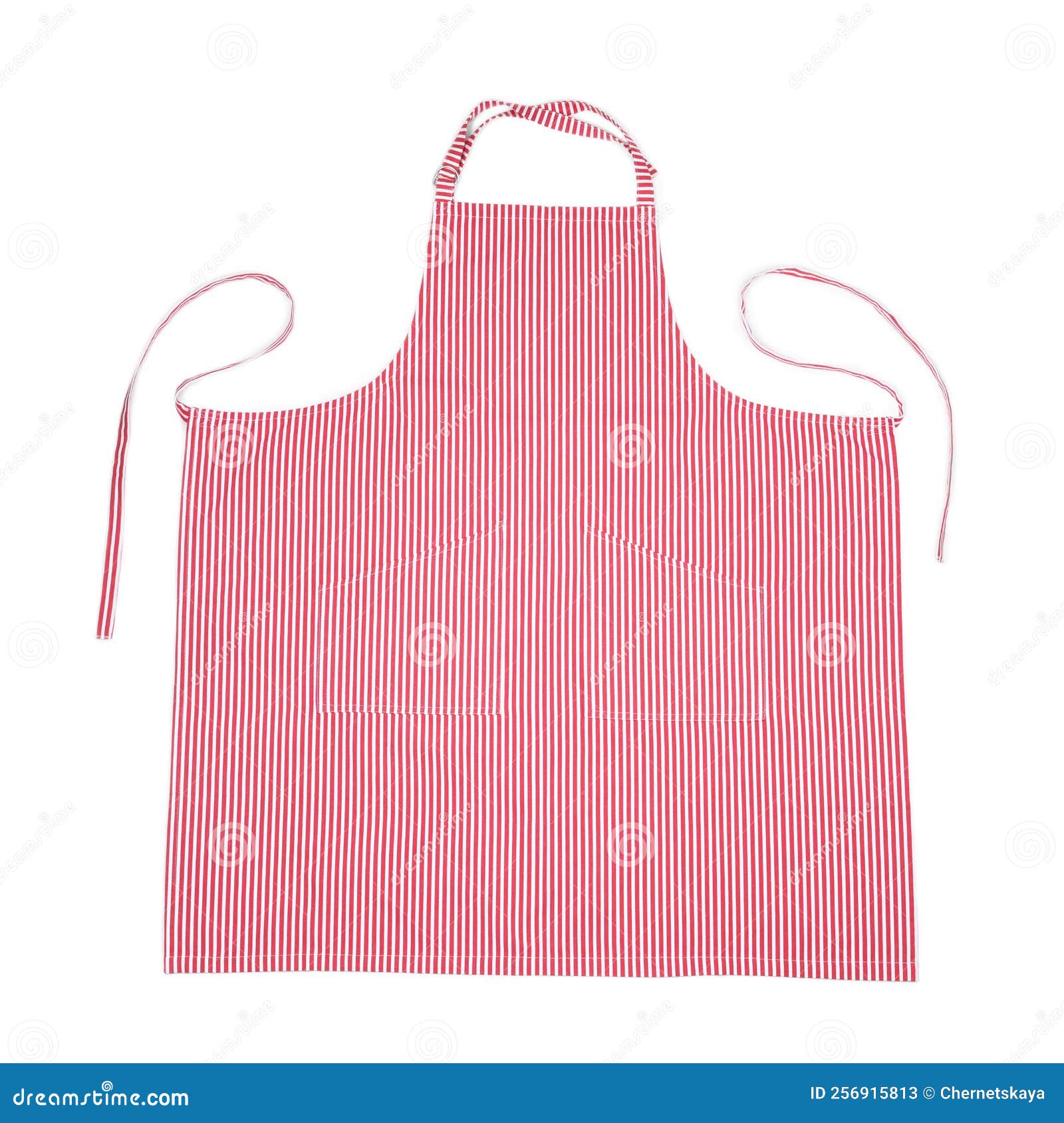 Red Striped Kitchen Apron Isolated on White Stock Image Image of object, design 256915813