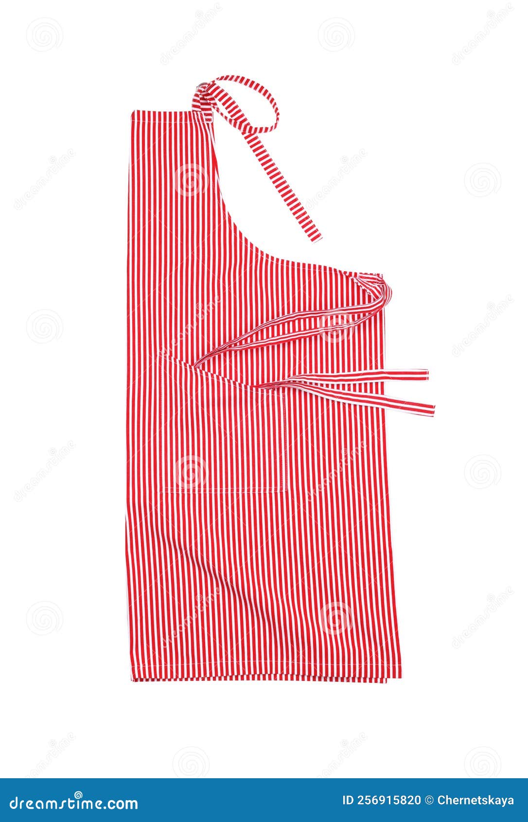 Red Striped Kitchen Apron Isolated on White Stock Photo Image of fabric, object 256915820