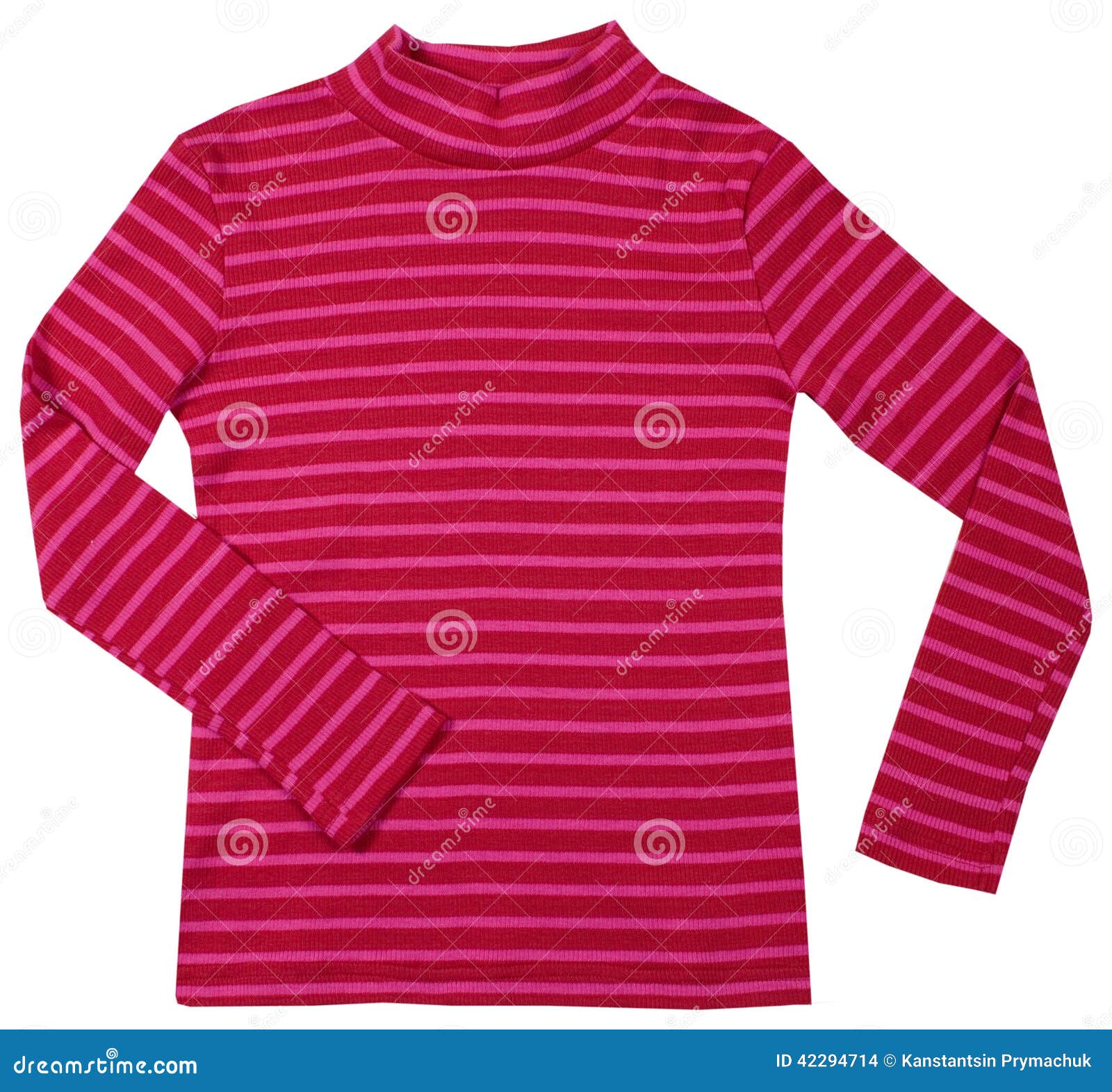 Red Striped Turtleneck. Isolated on White Stock Photo Image of