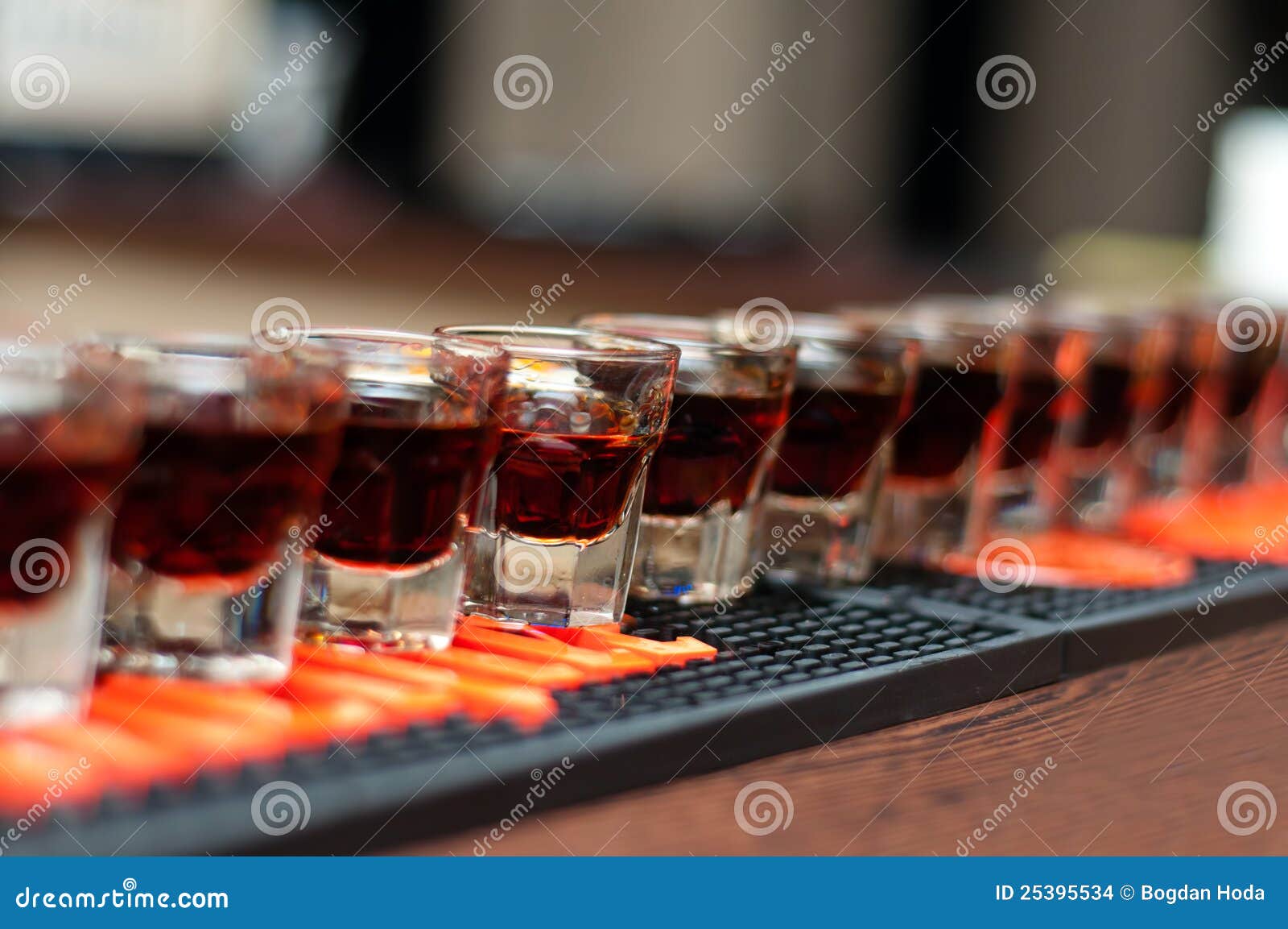 Red, Strong Alcoholic Drink in Small Glasses Stock Photo Image of