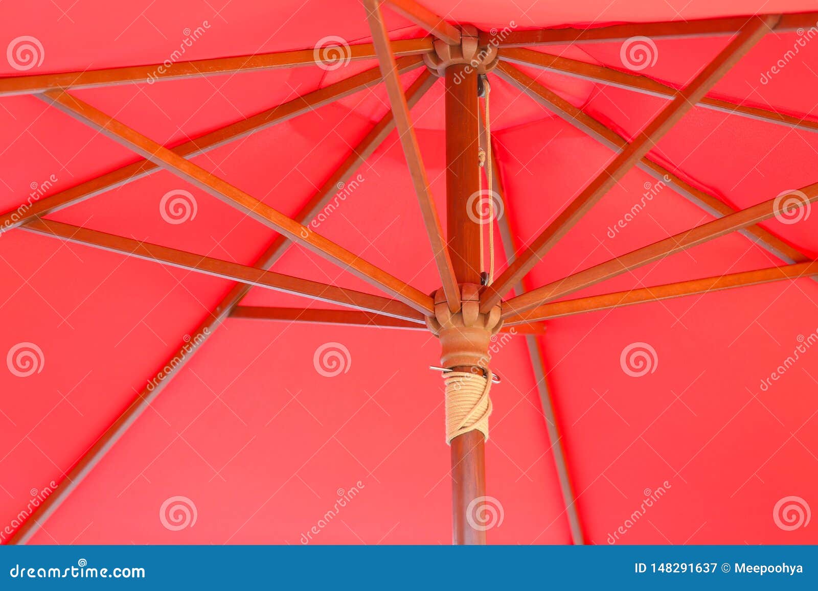 Red Structure of the Umbrella Rod of Abstract Background Stock Image