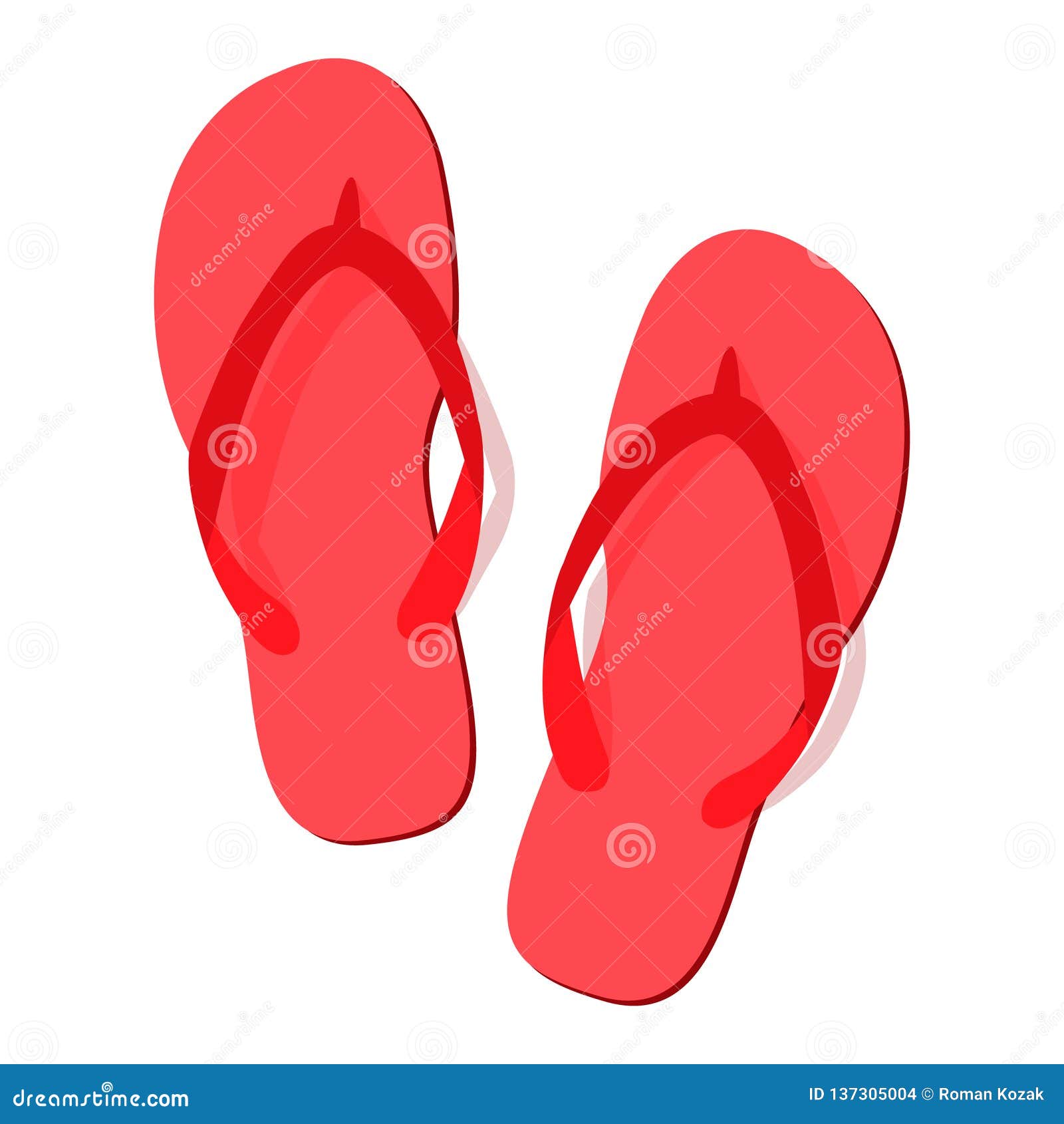 red and white flip flops