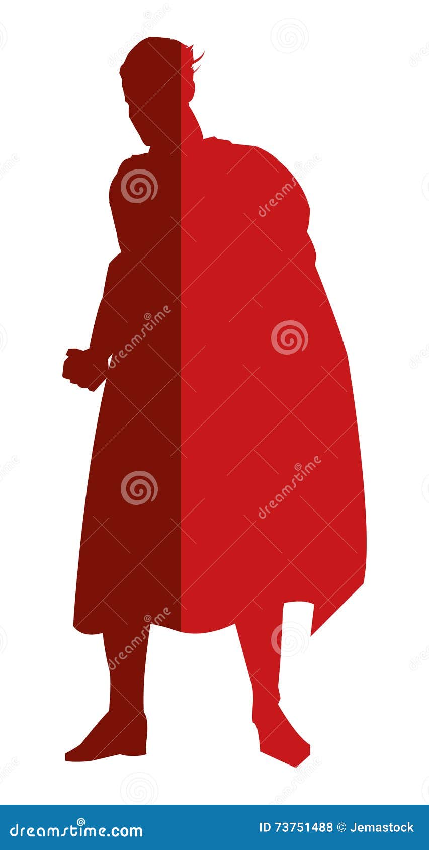 red superheroe posing silhouette