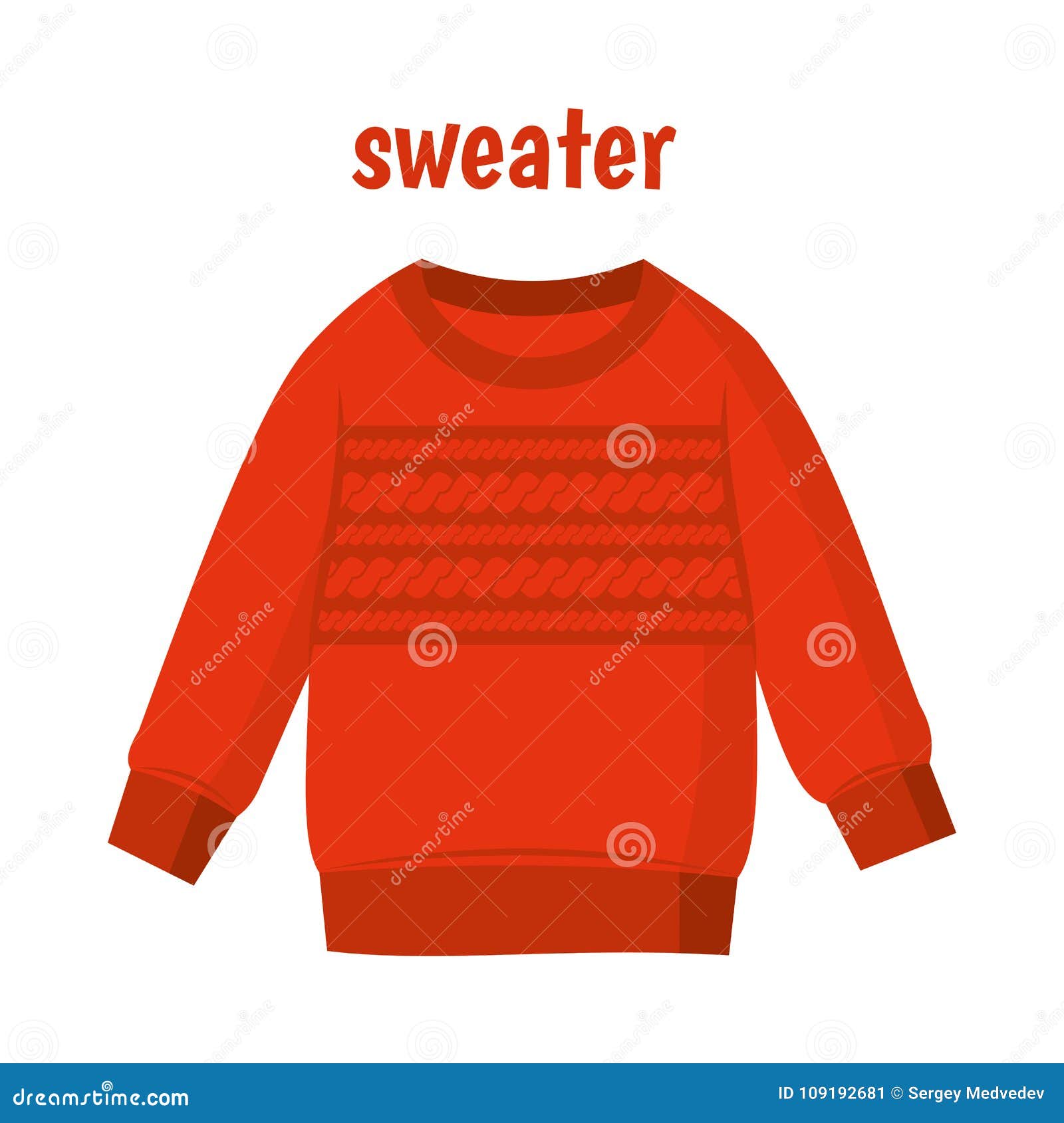 Red sweater stock illustration. Illustration of pattern - 109192681