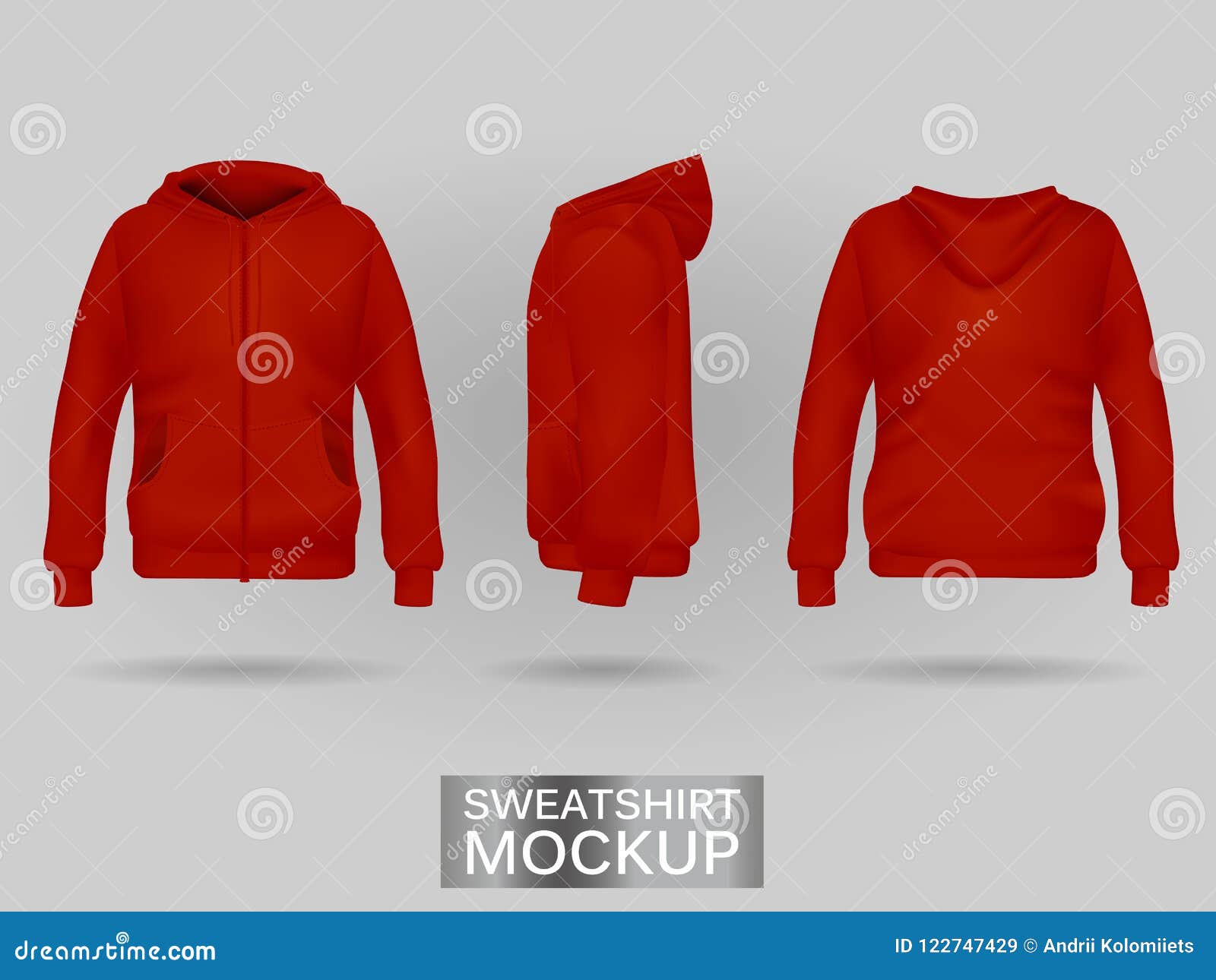 Download Red Sweatshirt Hoodie Template Stock Vector - Illustration ...