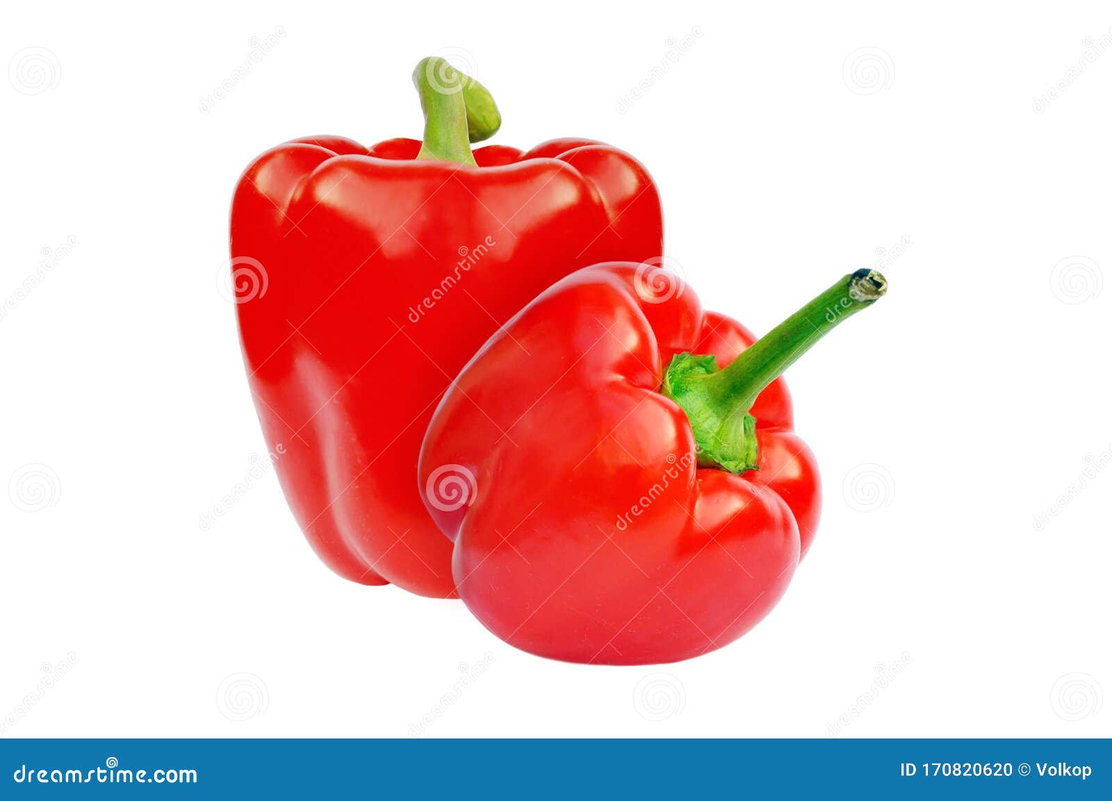 Red Sweet Paprika Peppers Composition Isolated on White for Design