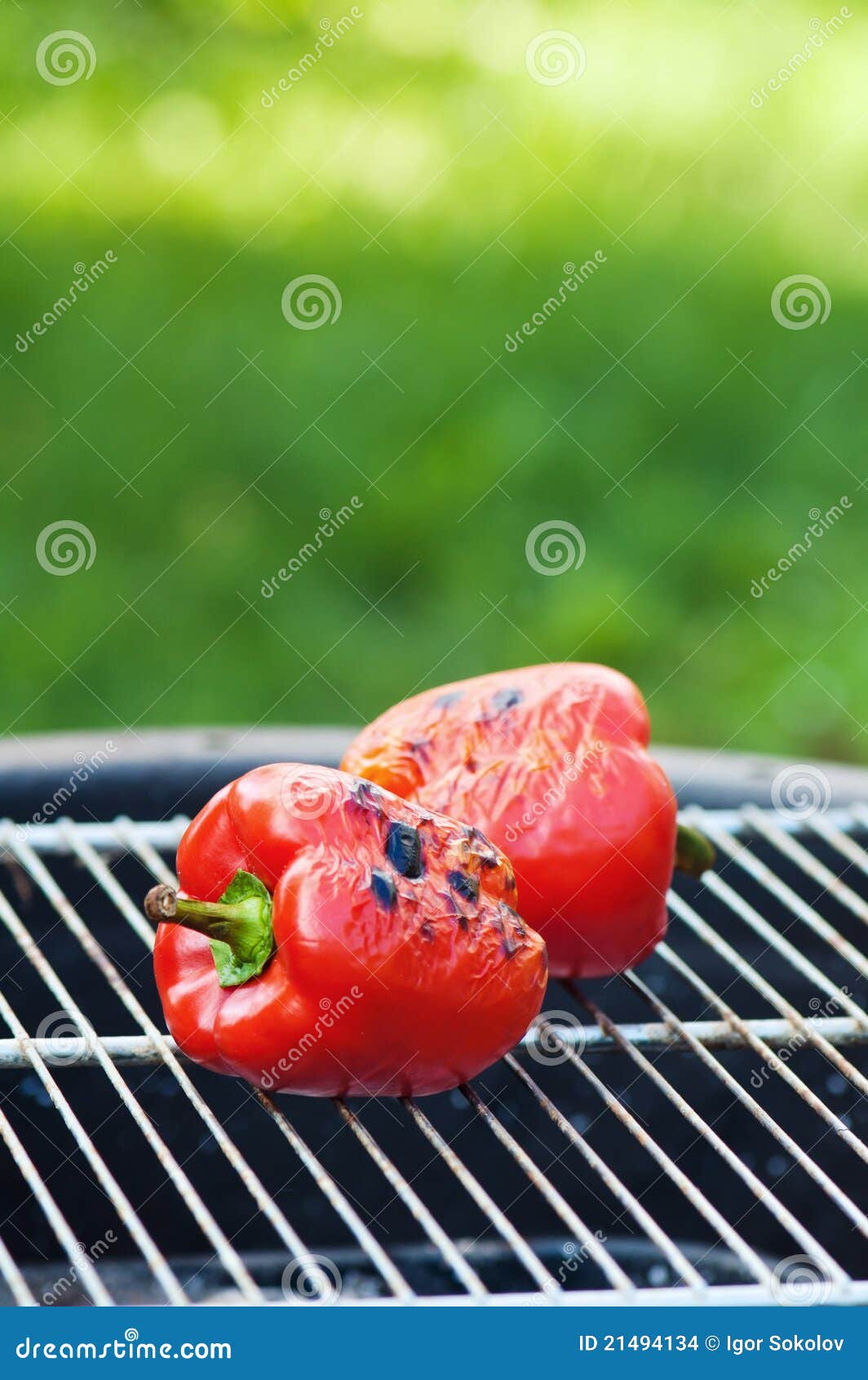 Red Sweet Pepper on a Grill Stock Photo Image of baked, bell 21494134