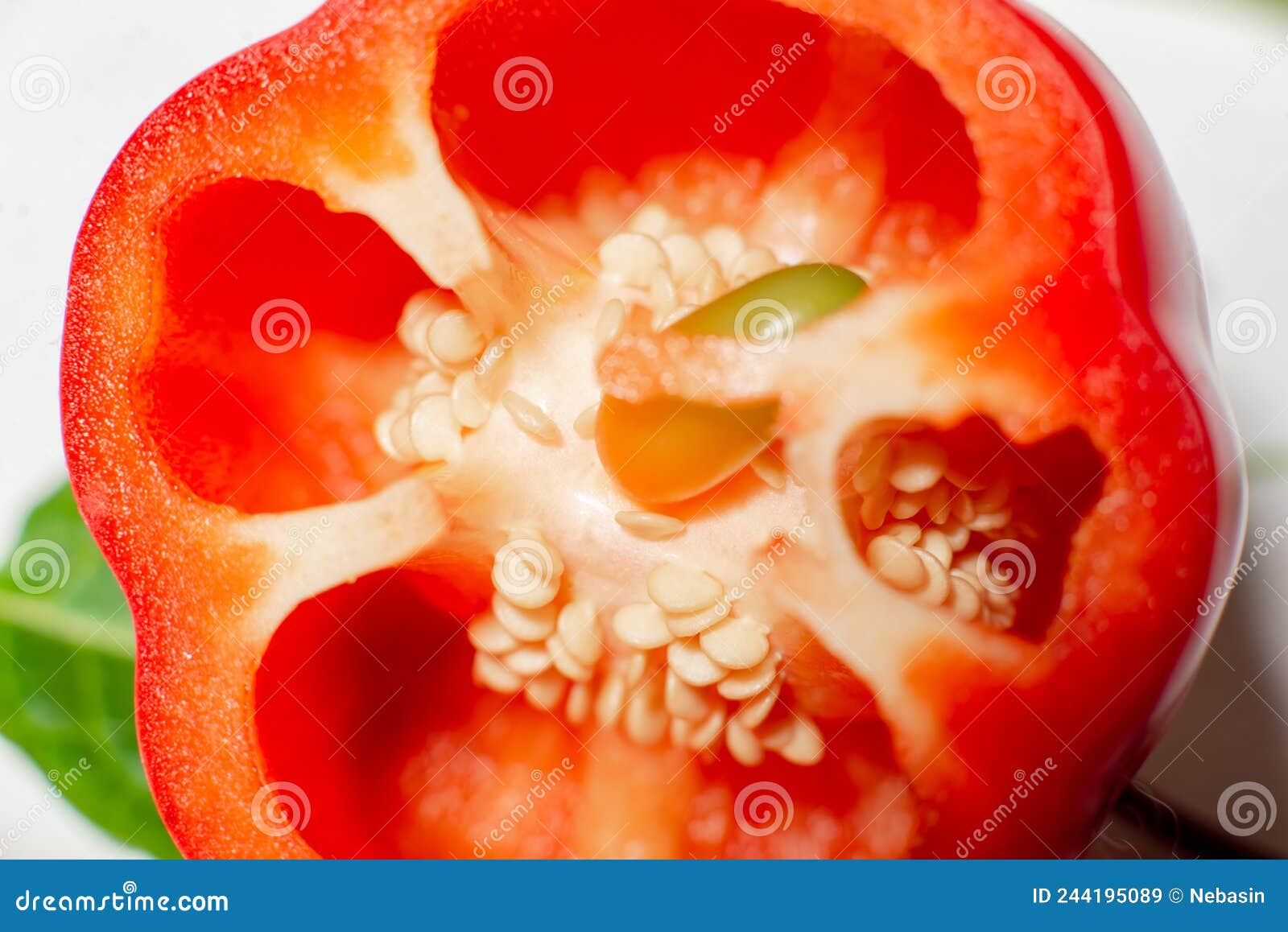 Red Sweet Pepper Super Macro. View Inside Stock Image Image of