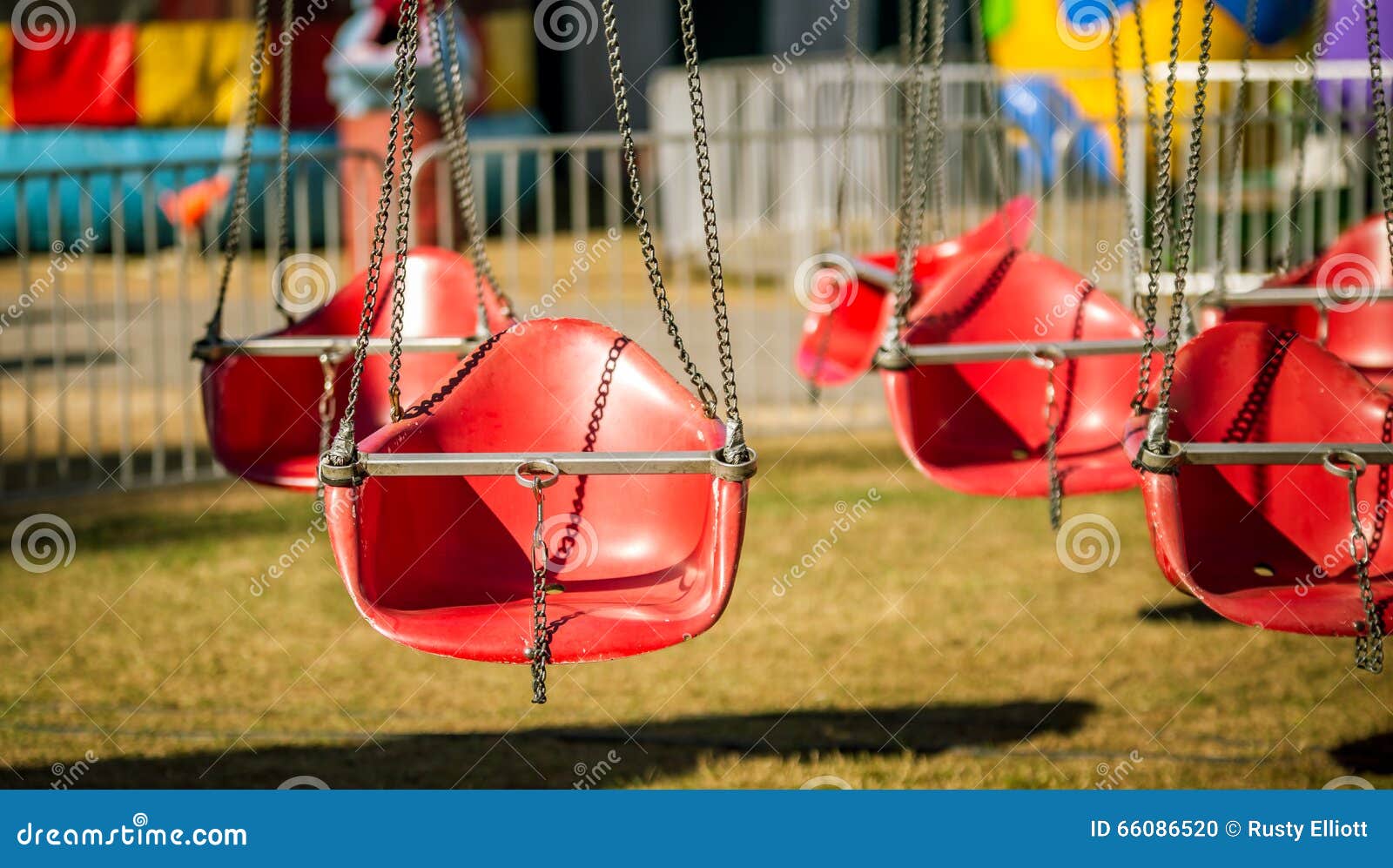 Red swing seat stock photo. Image of chain, ride, park 66086520