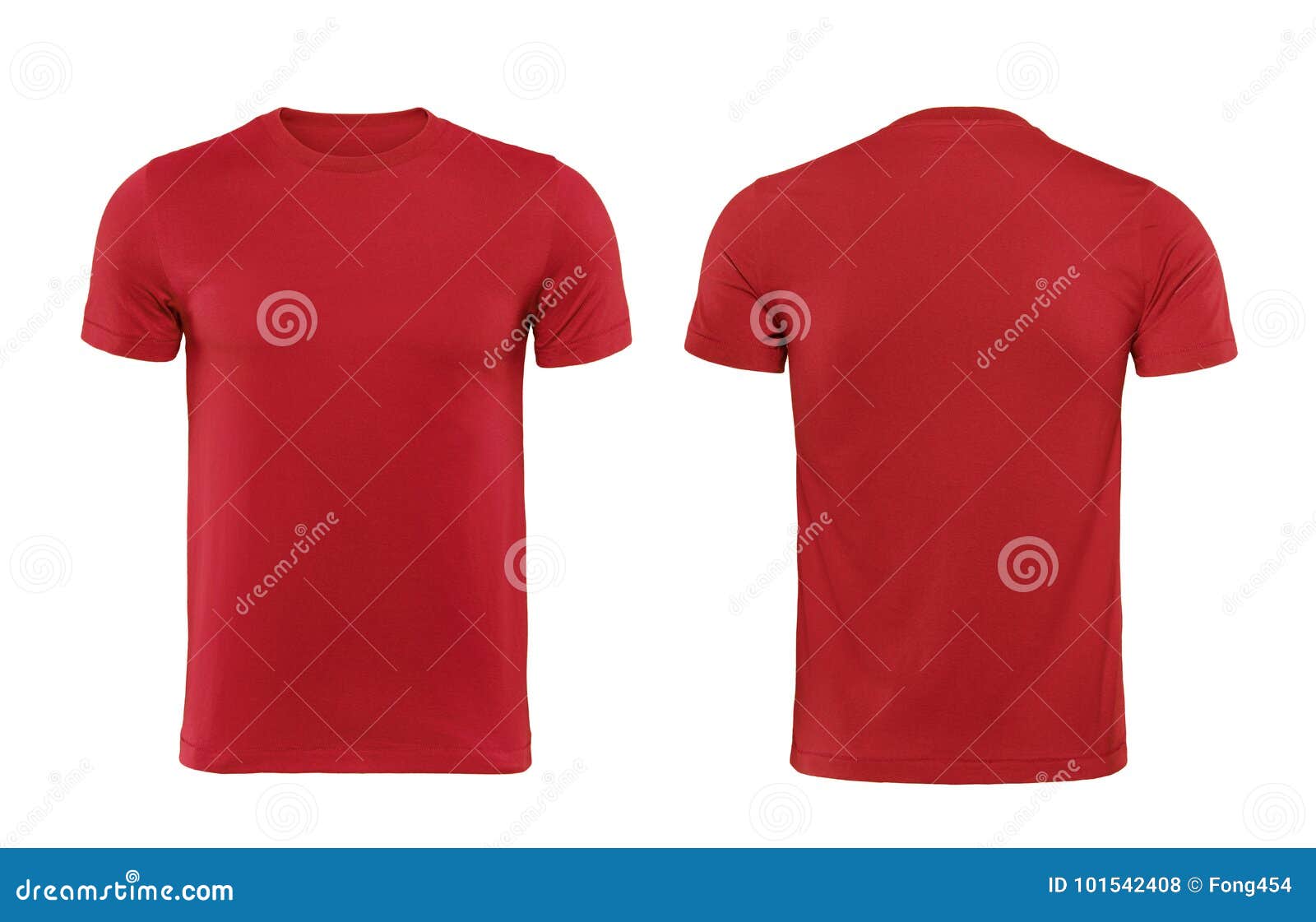 Download Red T-shirts Front And Back Used As Design Template. Stock ...