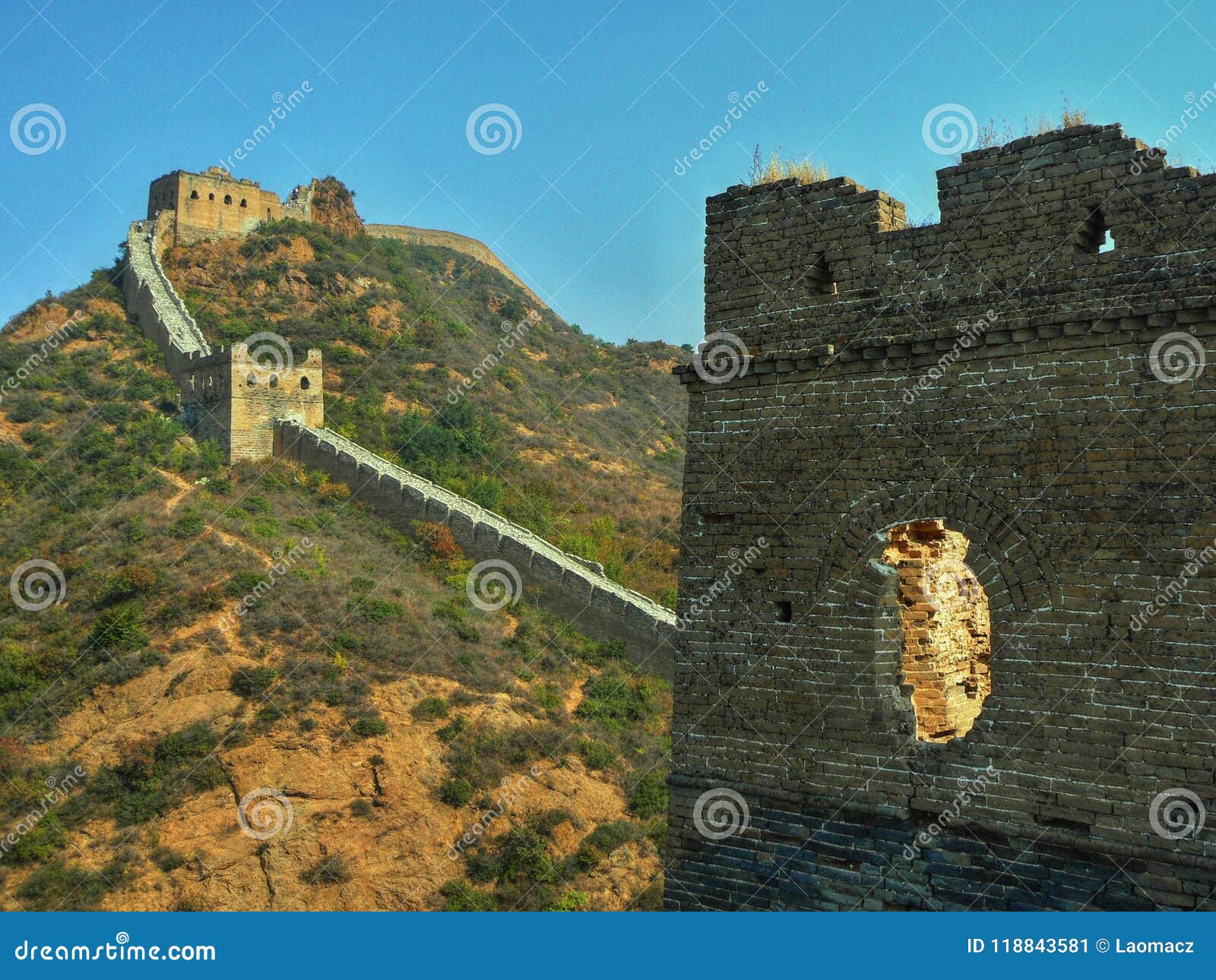 The Chinese Great Wall Near Beijing Stock Image - Image of clouds, fortress: 118843581
