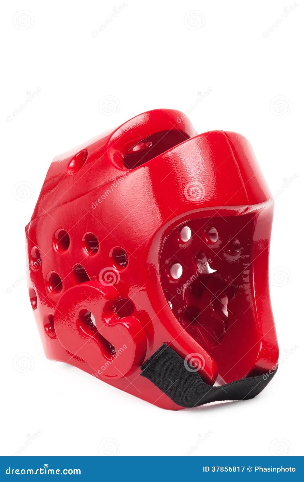 Red taekwondo head guard stock image. Image of fight 37856817