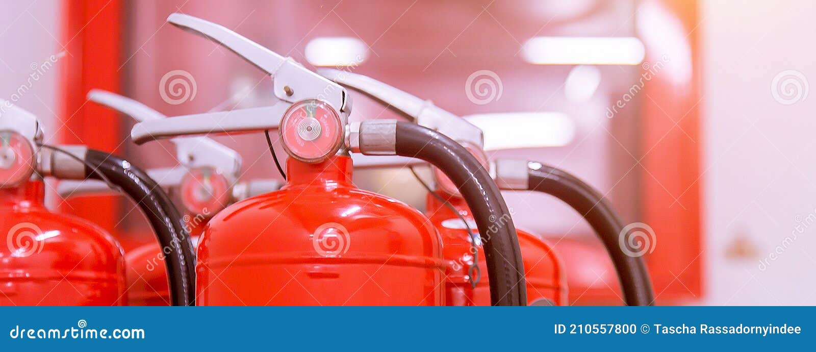 Red Tank of Fire Extinguisher Overview of a Powerful Industrial Fire