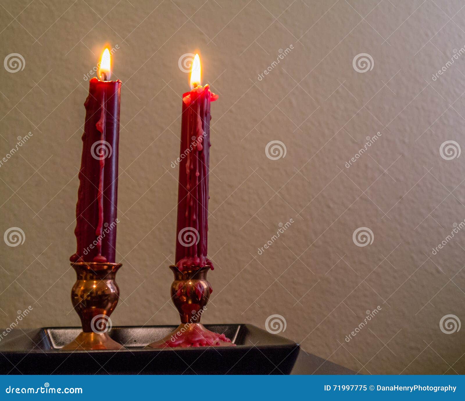 Red Tapers in Copper stock image. Image of tapers, candle 71997775