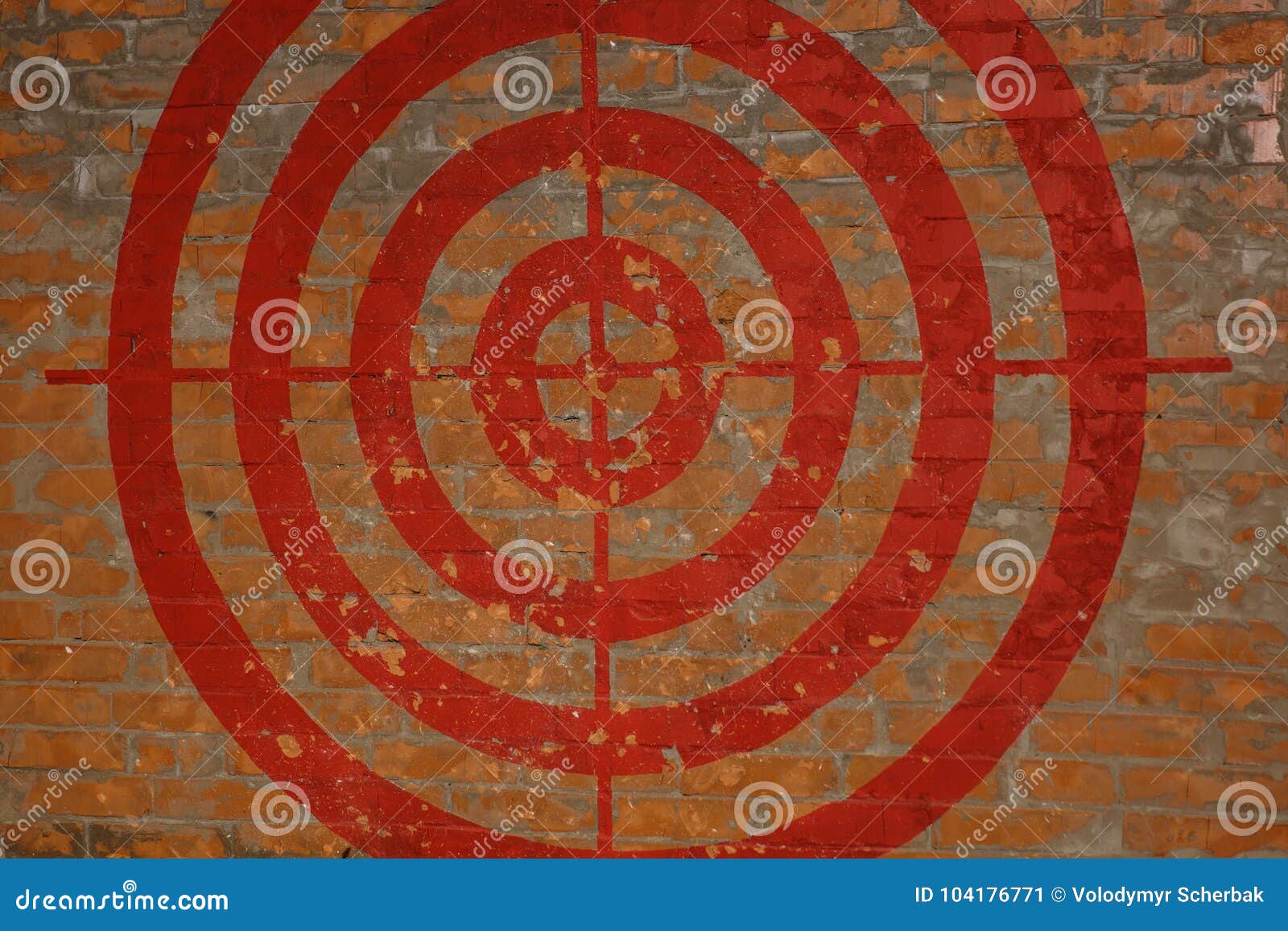 Target on the Red Brick Wall. Graffiti Stock Image Image of play