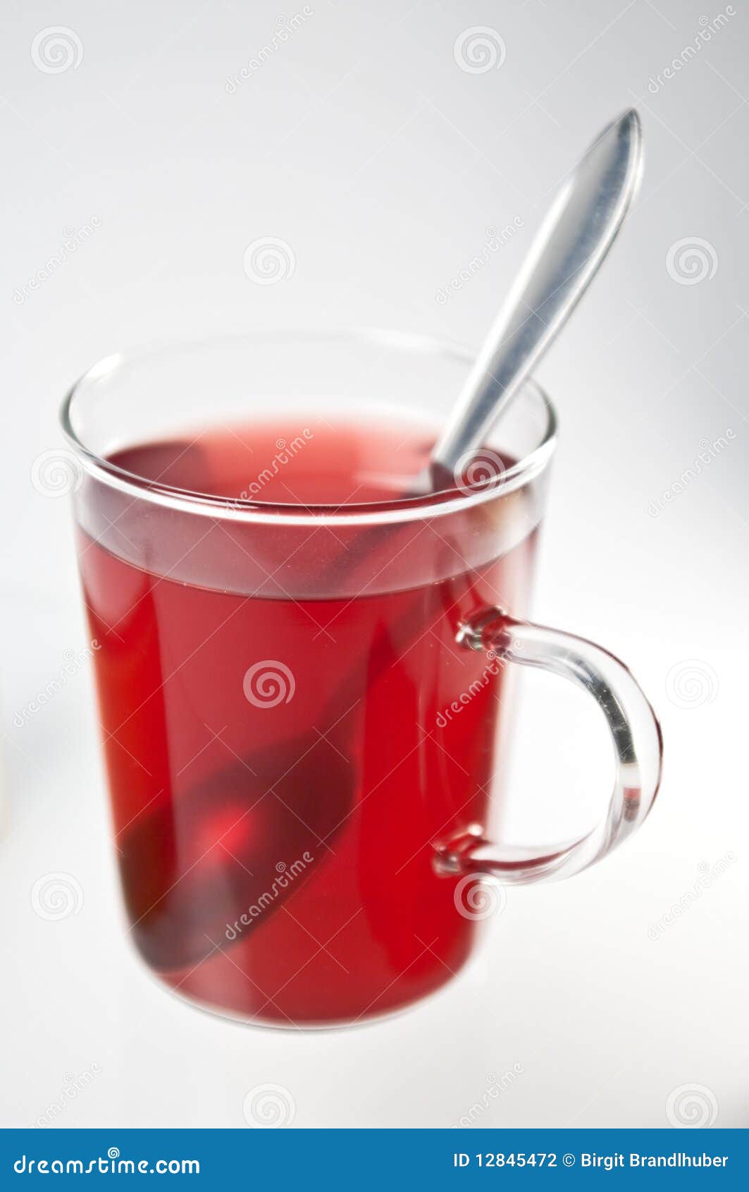 Red tea in a glass cup stock photo. Image of herb, silver 12845472